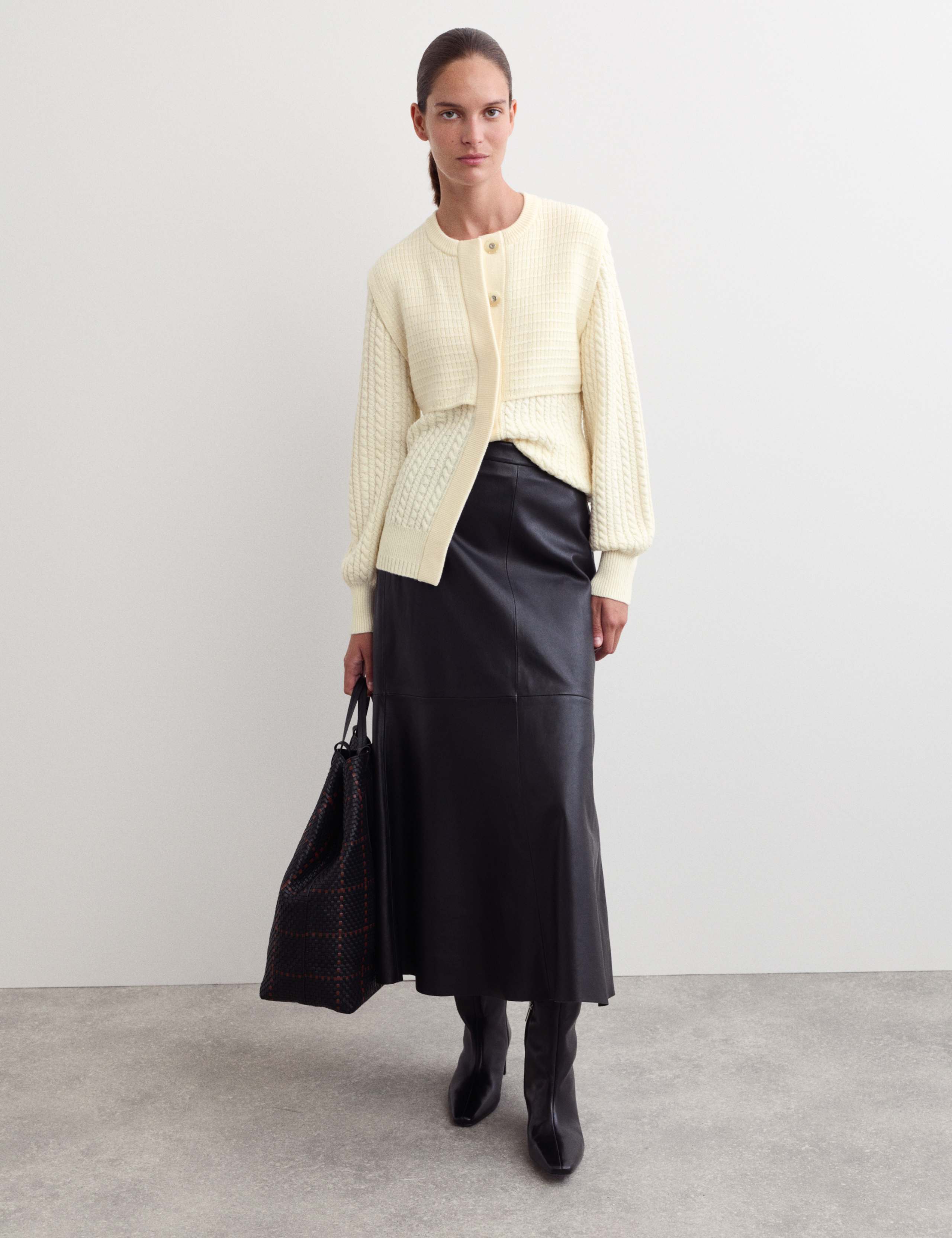 Pure Merino Wool Cable Knit Cardigan