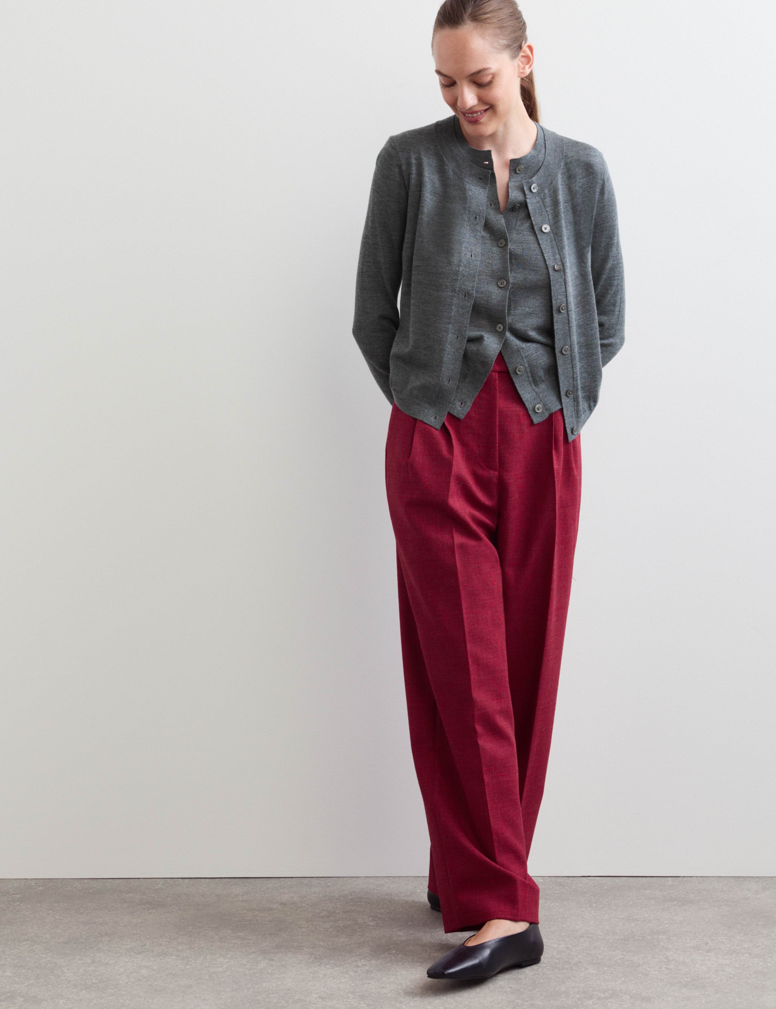 Wool with Cashmere Button Front Cardigan