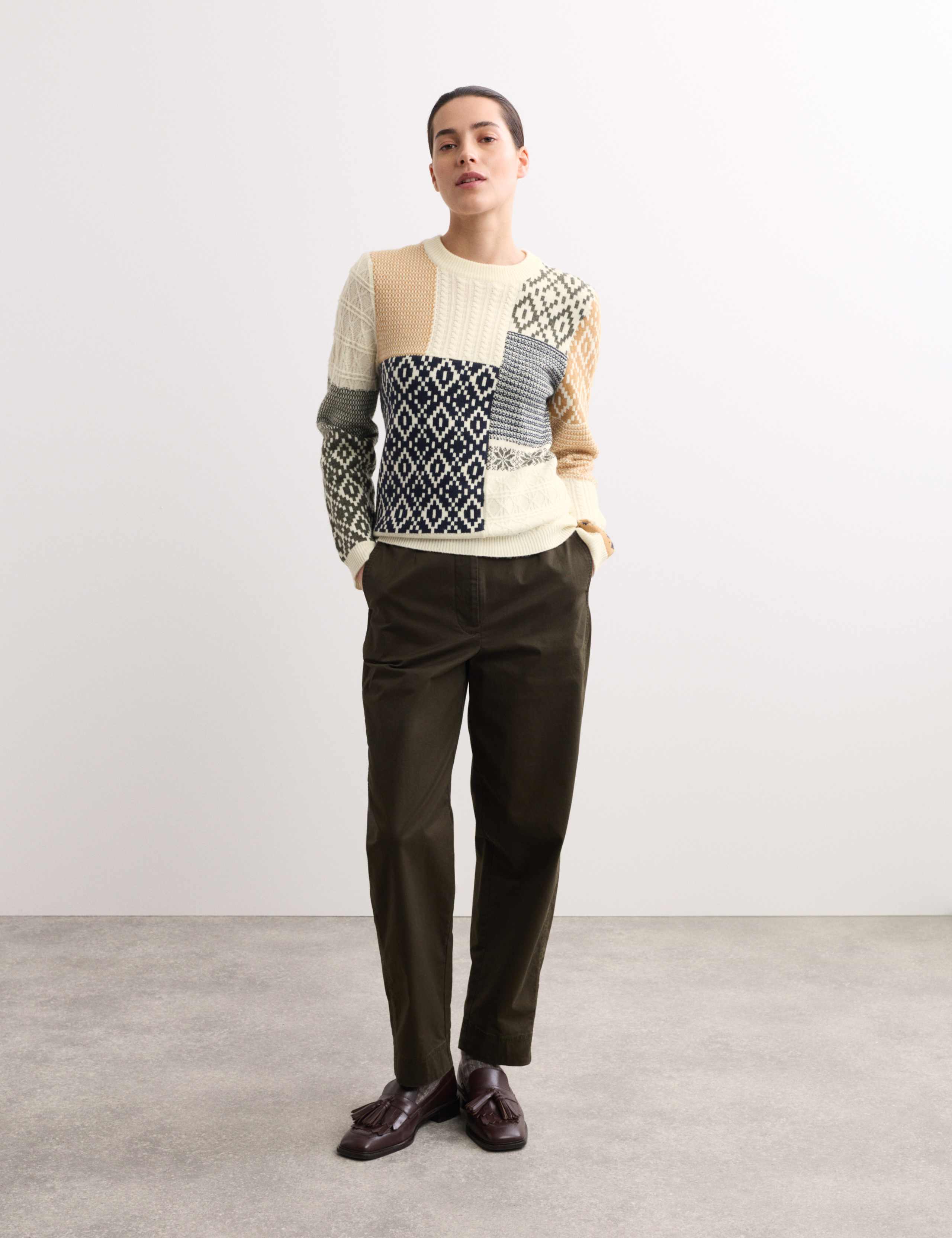 Merino Wool Rich Cable Knit Jumper with Cashmere