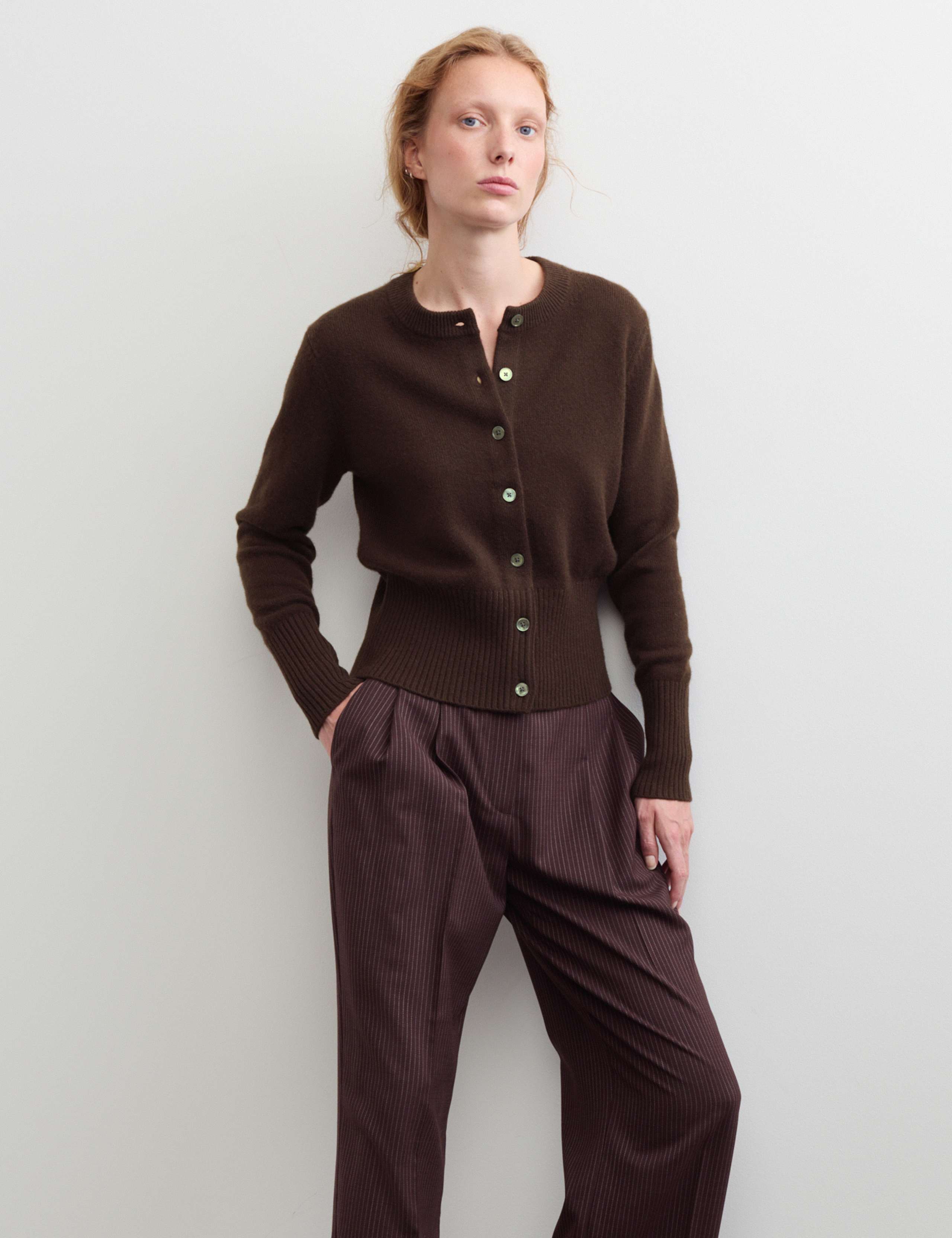 Pure Cashmere Round Neck Relaxed Cardigan