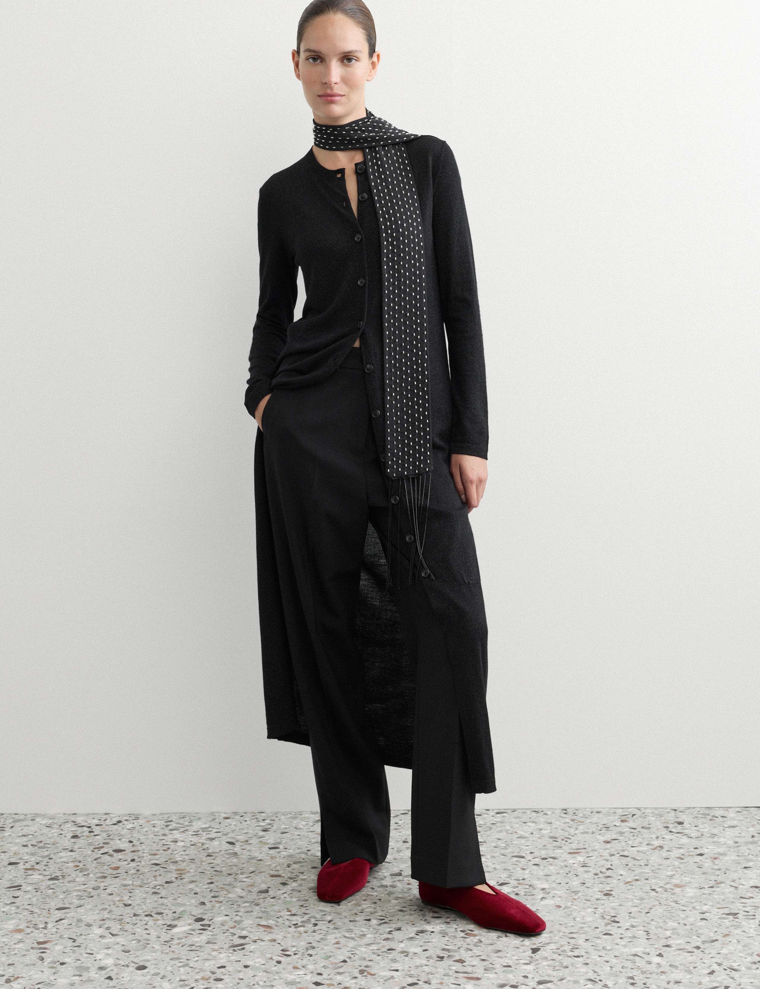 Merino Wool Rich Sparkly Longline Cardigan
