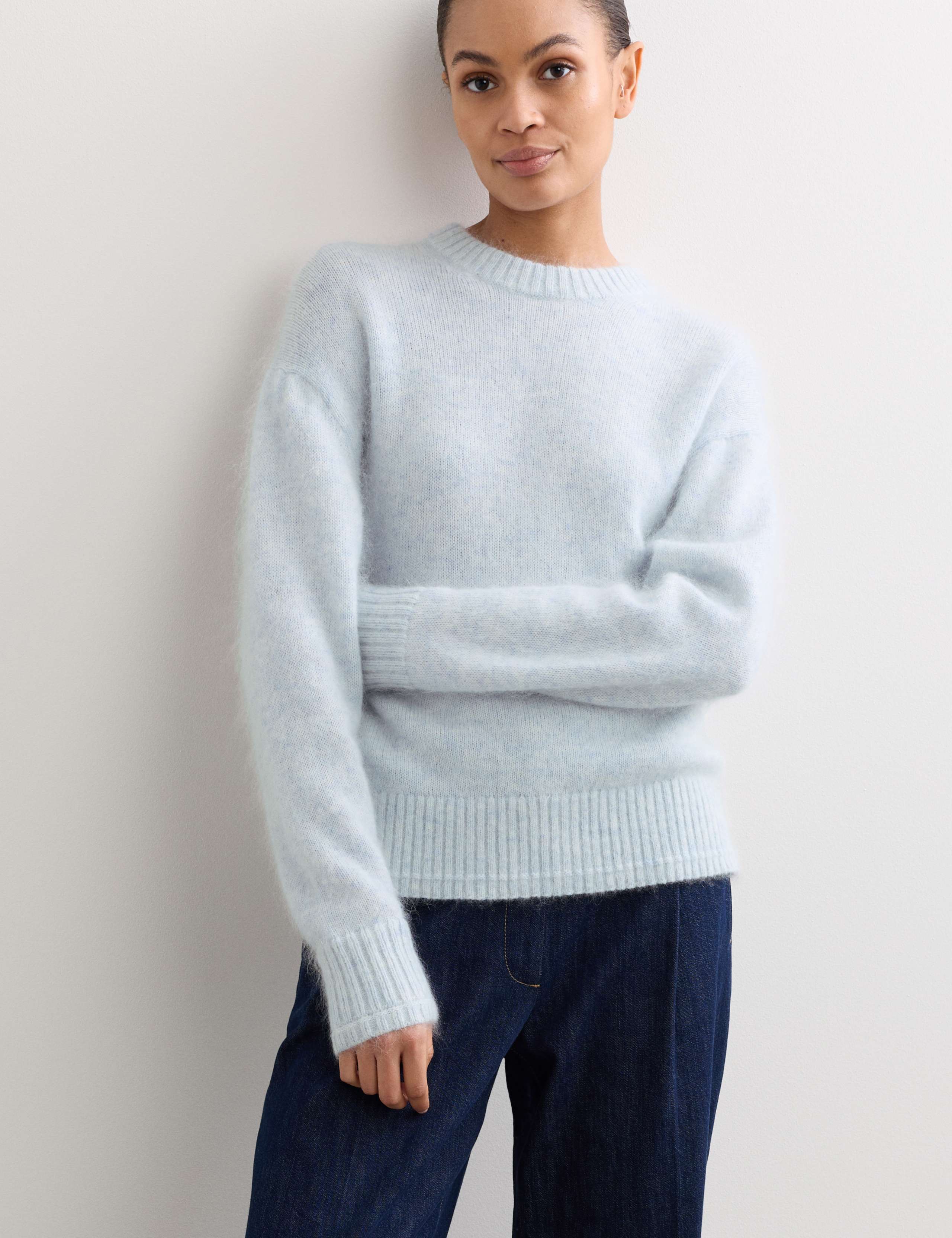 Mohair Blend Crew Neck Jumper
