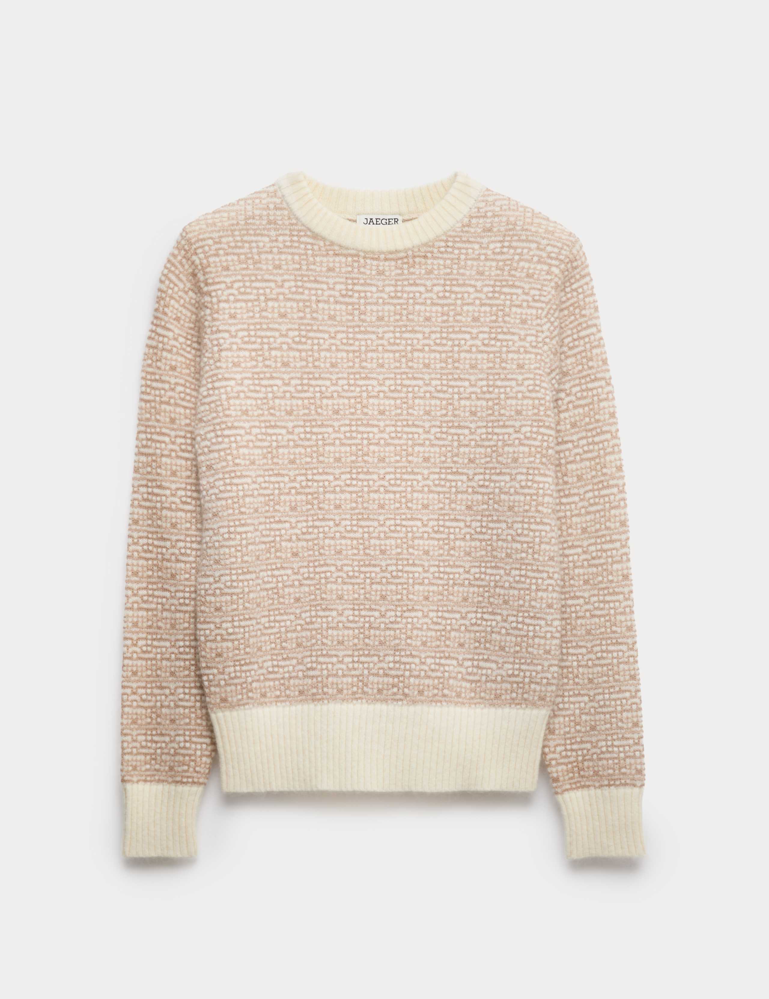 Wool Blend Crew Neck Jumper with Mohair