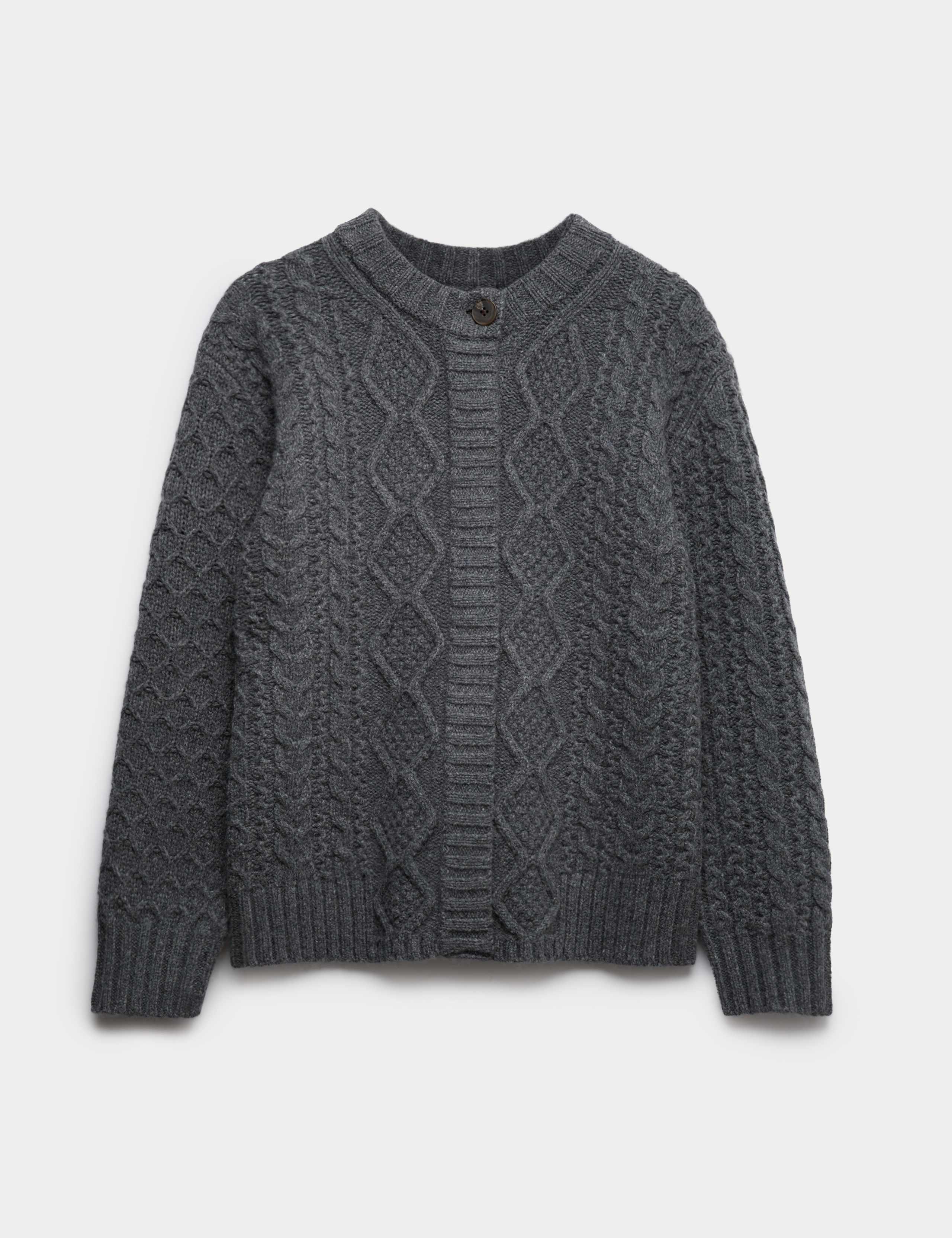 Pure Merino Wool Cable Knit Cardigan