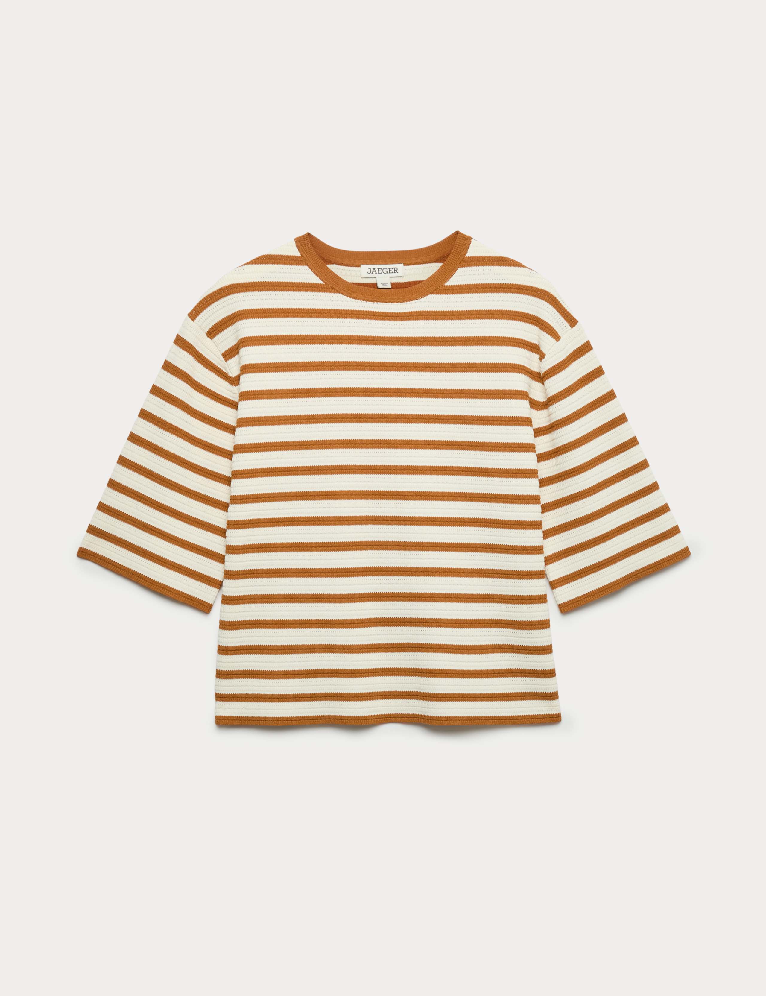 Cotton Blend Striped Relaxed Knitted Top