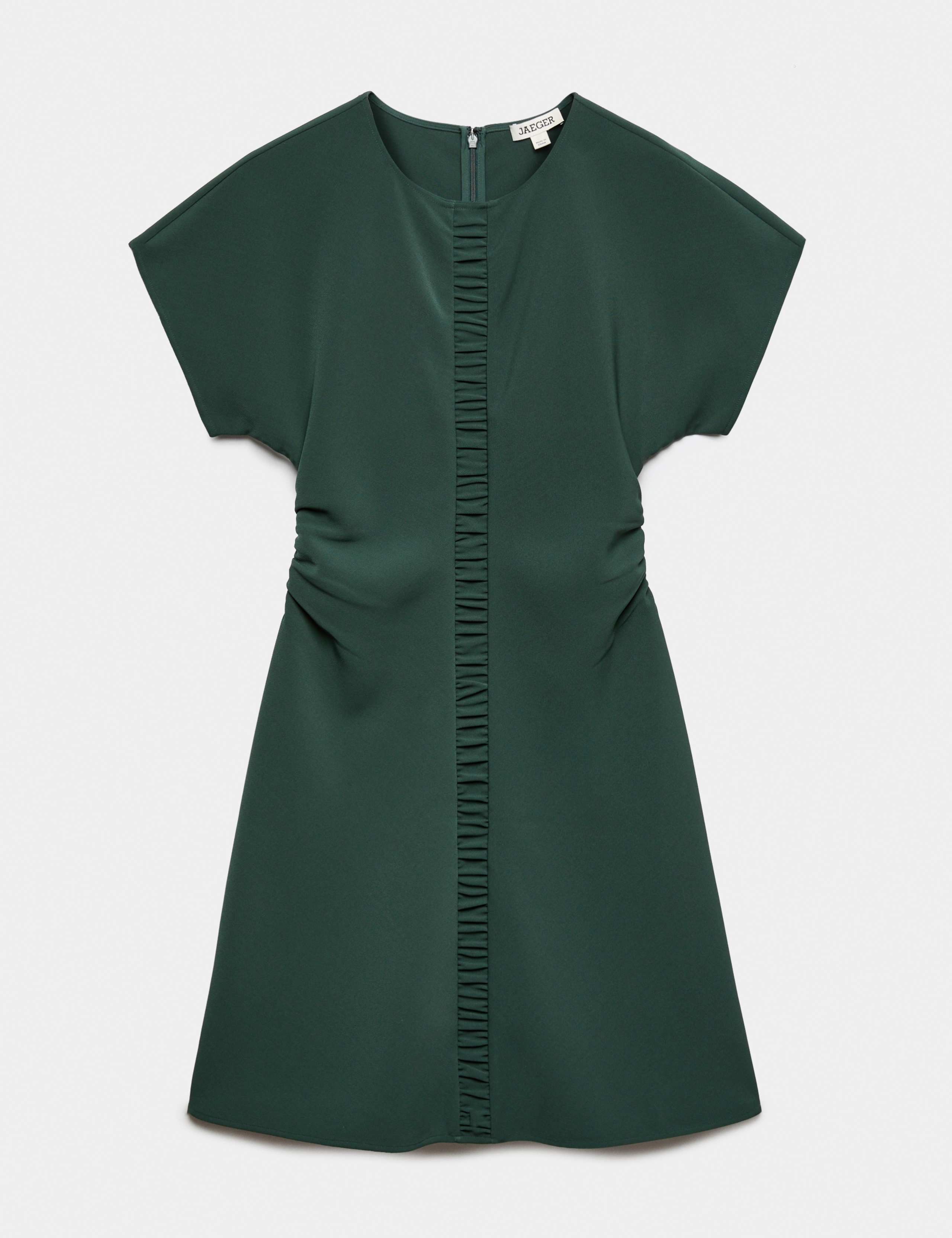 Crepe Ruched Mini Waisted Dress