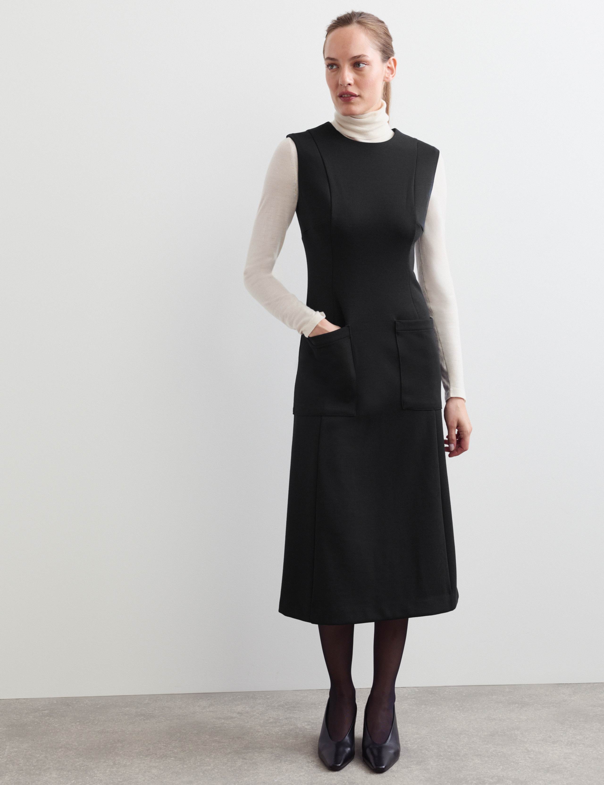 Wool Blend Midi Column Dress