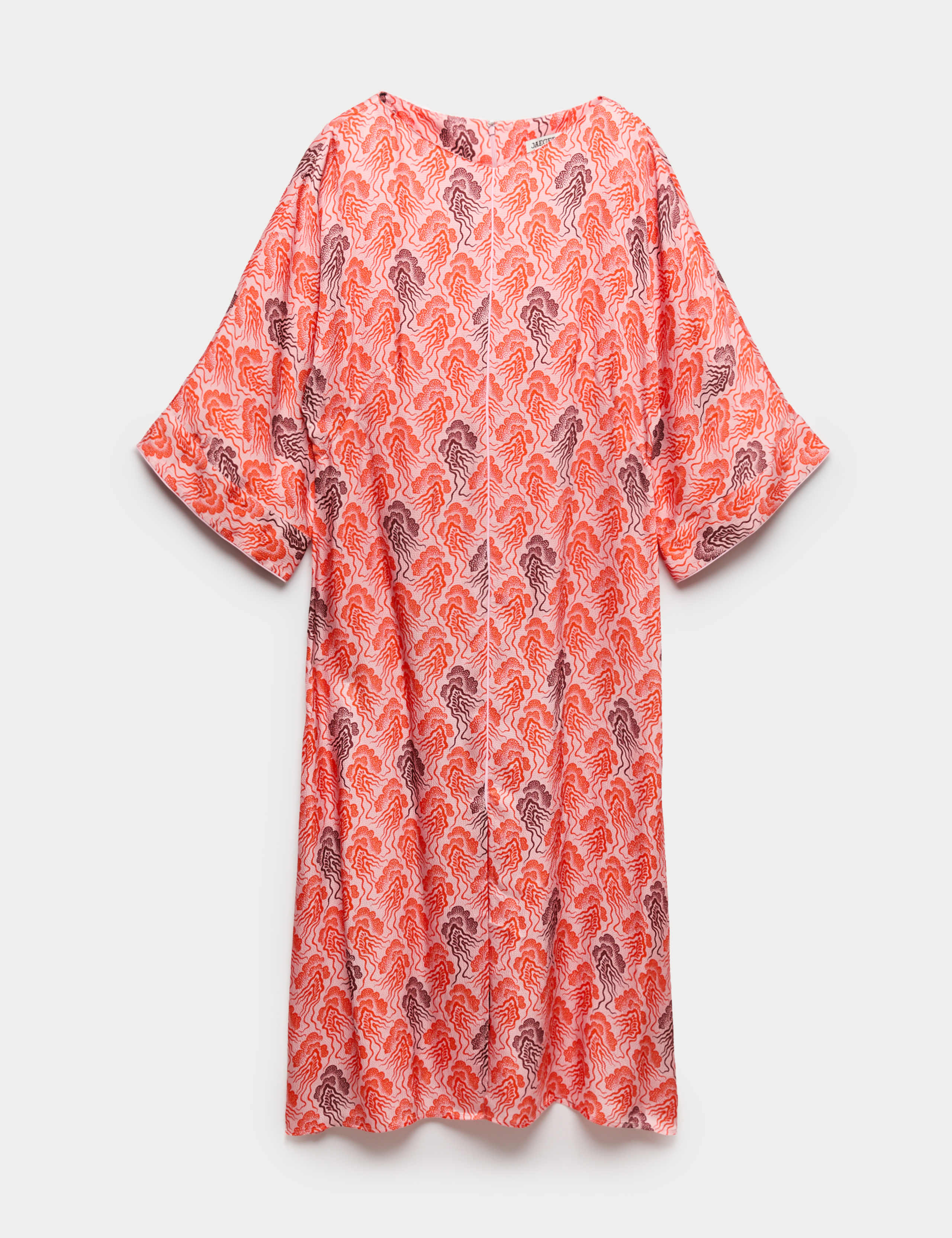Jellyfish Print V-Neck Maxi Shift Dress