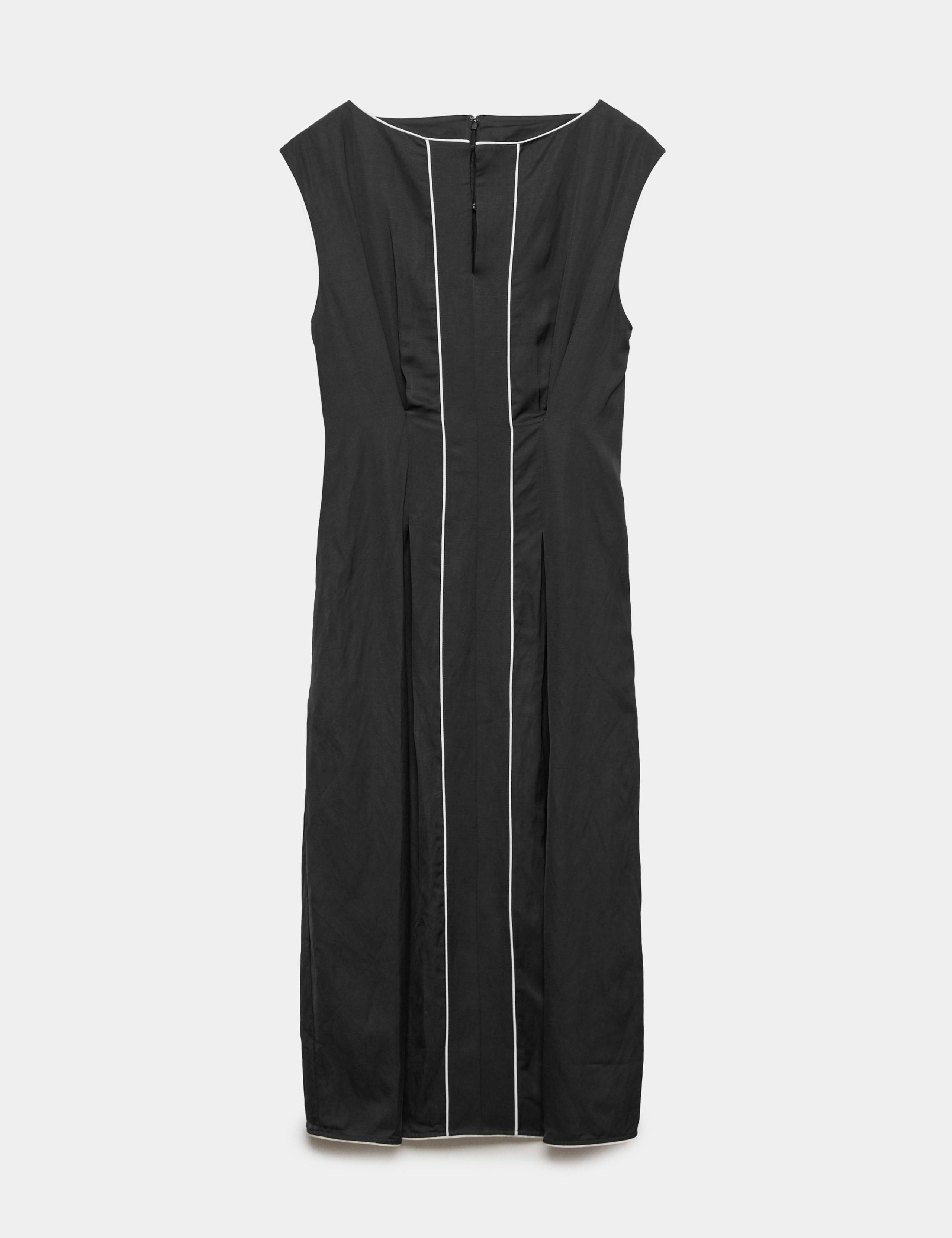 Satin Midaxi Column Dress with Linen