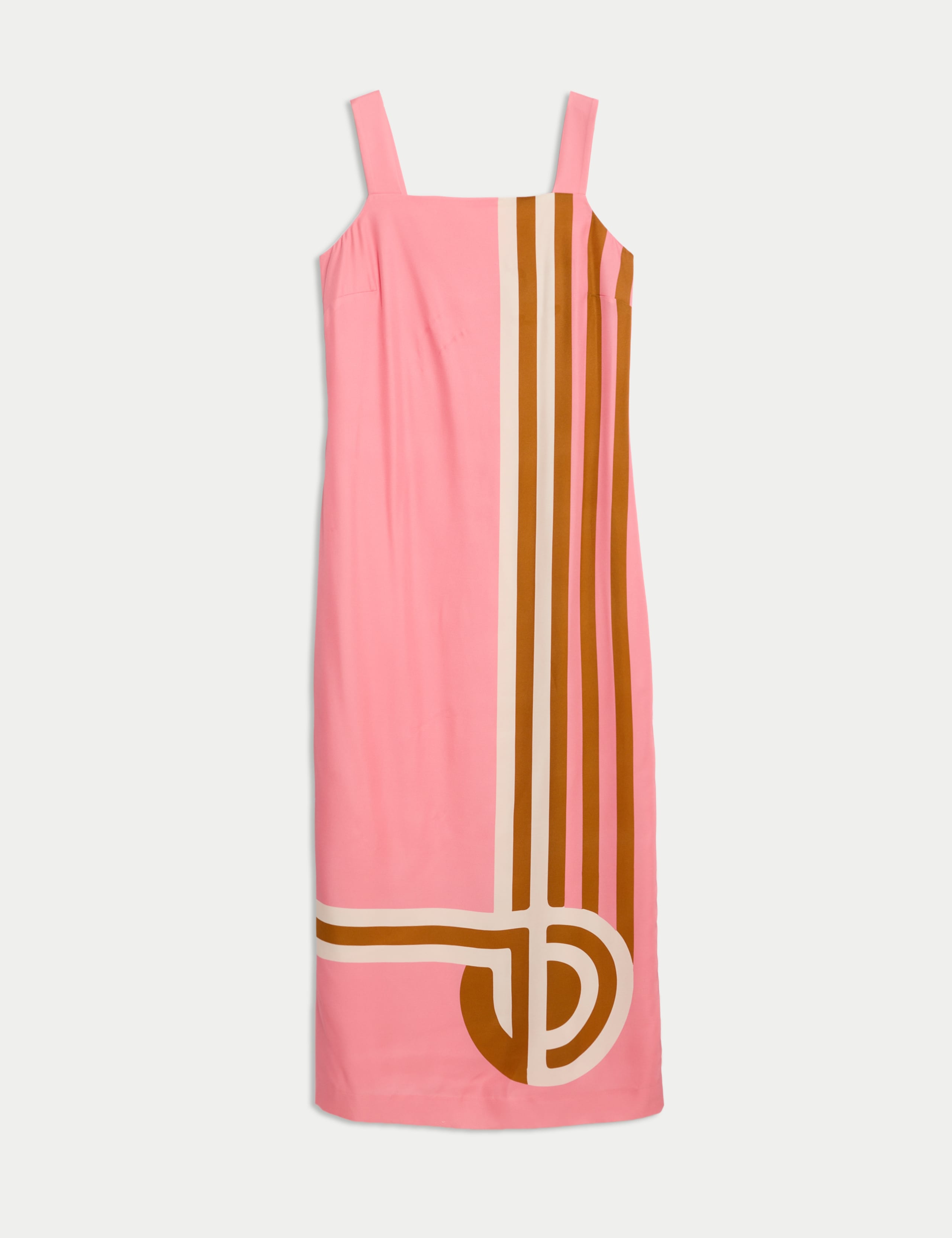 Printed Square Neck Midi Column Dress