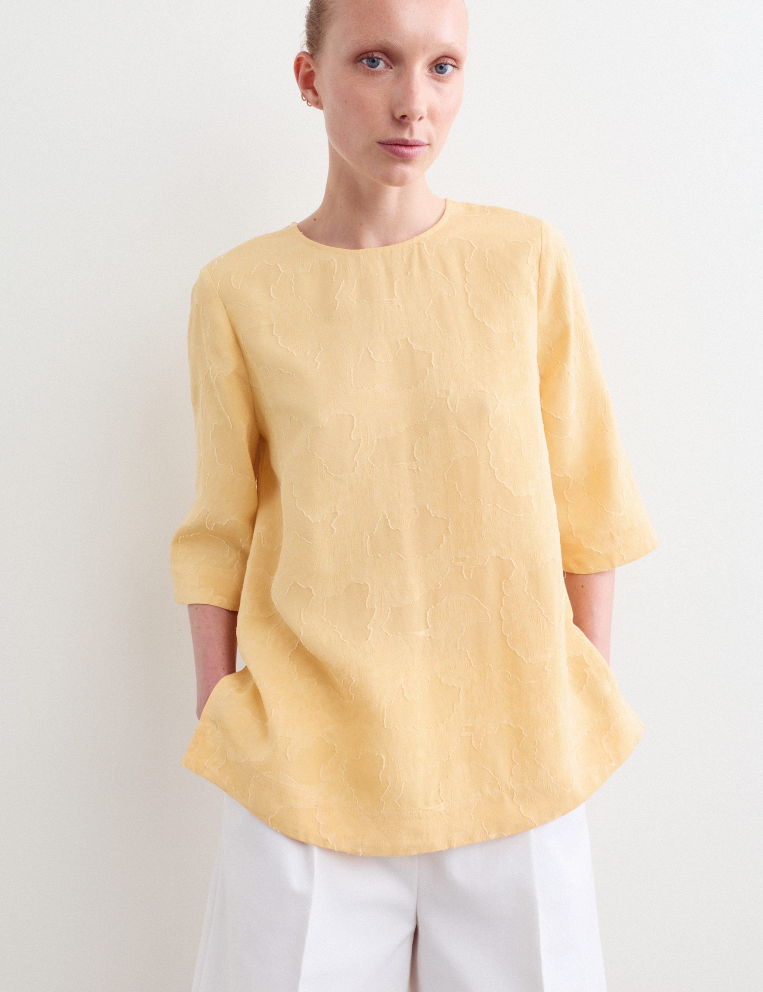 Floral Jacquard Relaxed T-Shirt