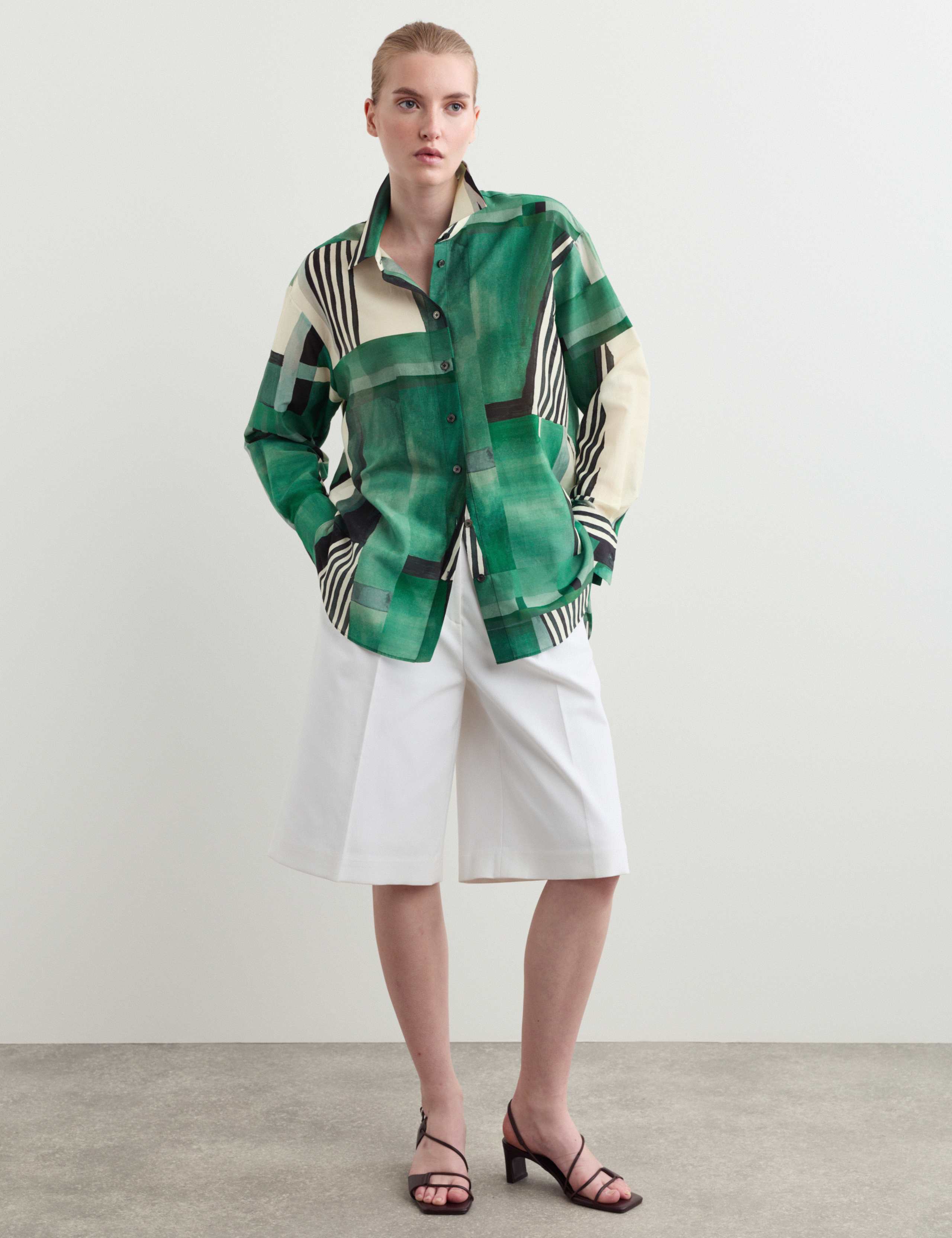 Cotton Rich Geometric Shirt