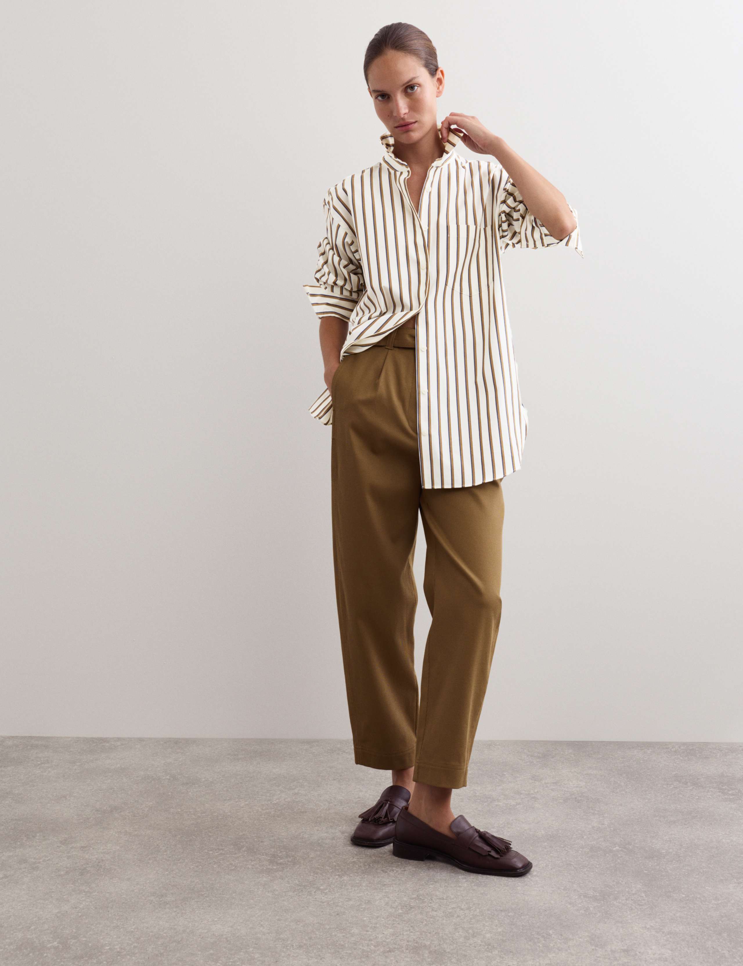Striped Cotton Oversized Shirt