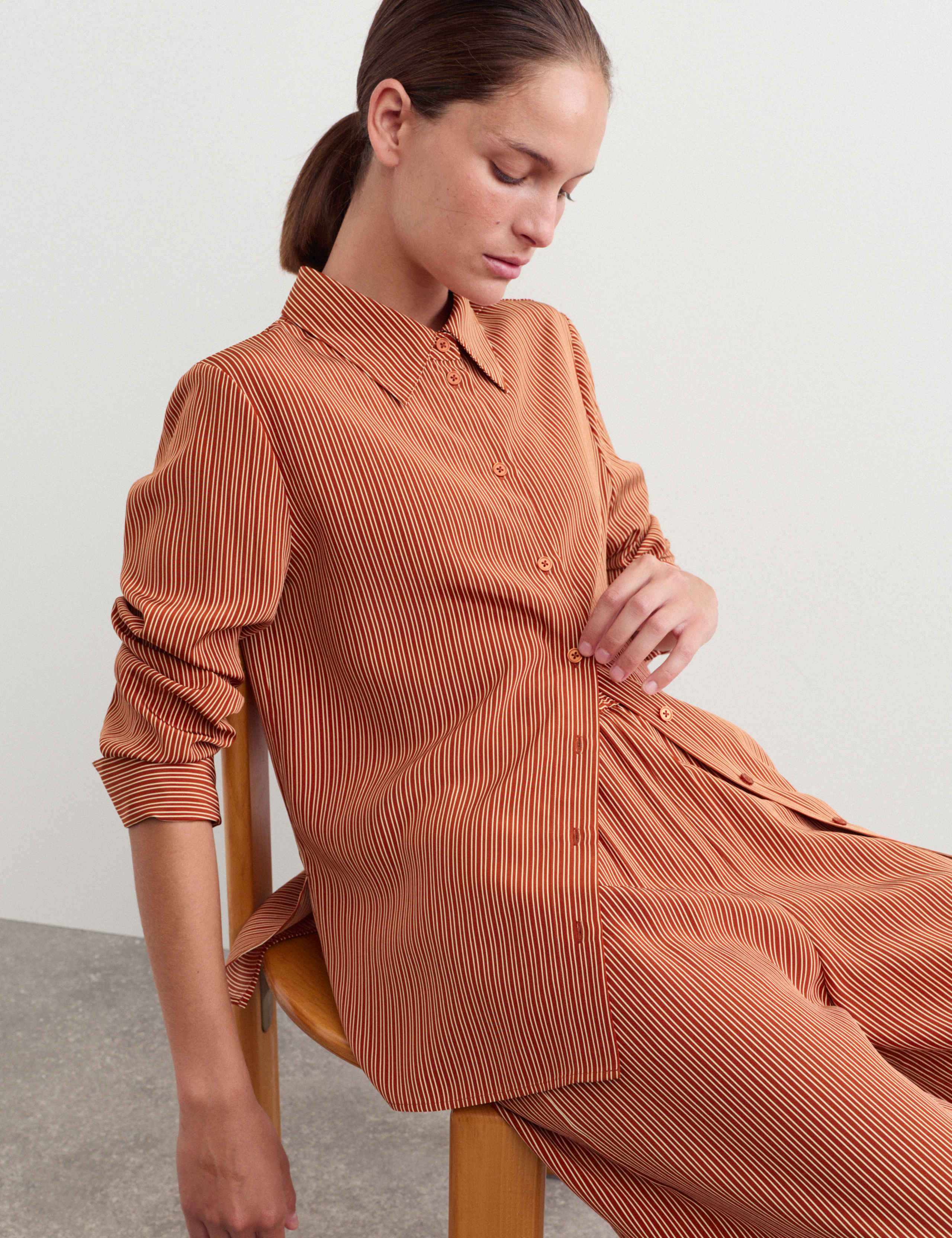 Pure Silk Striped Shirt