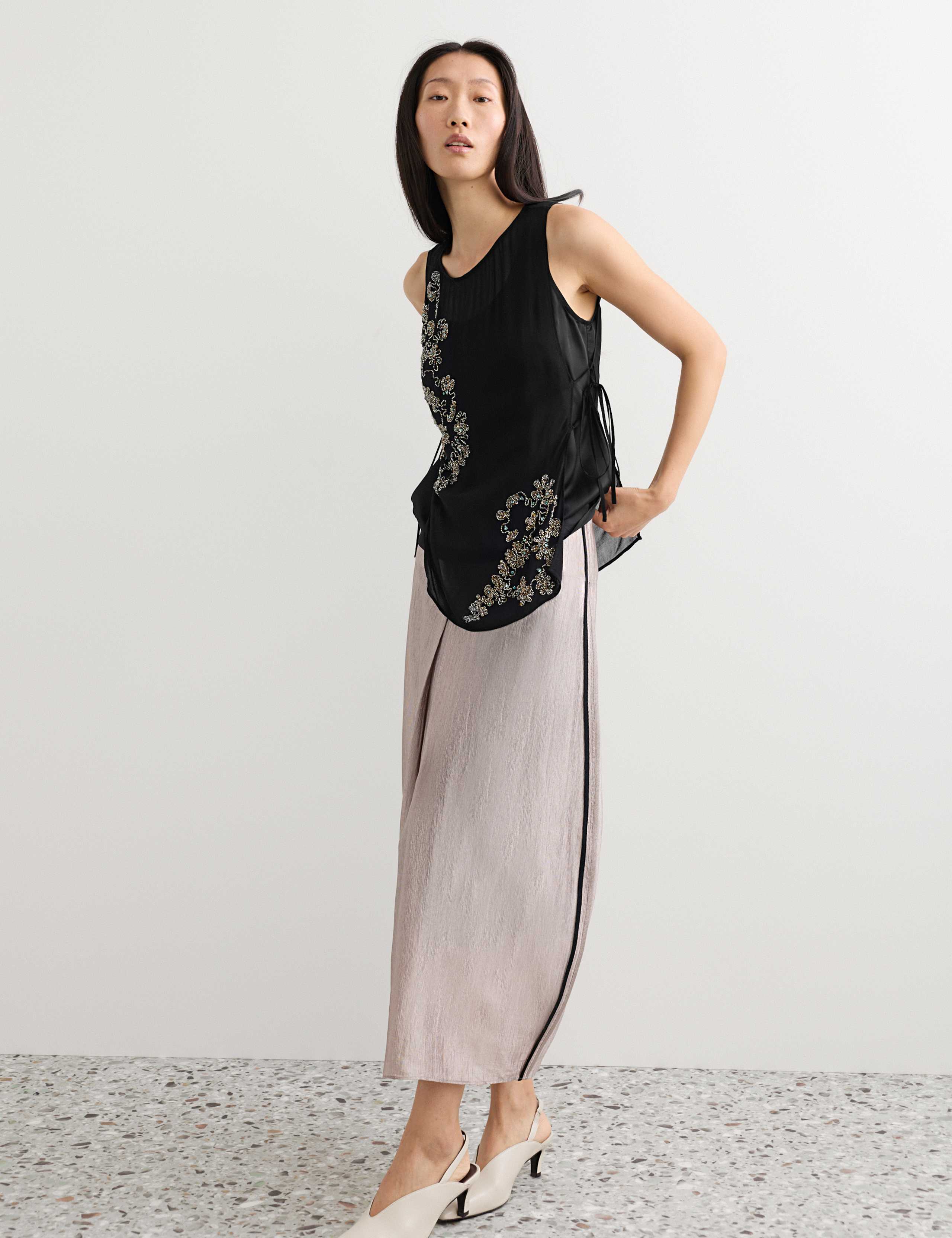 Sheer Embellished Tabard with Cami