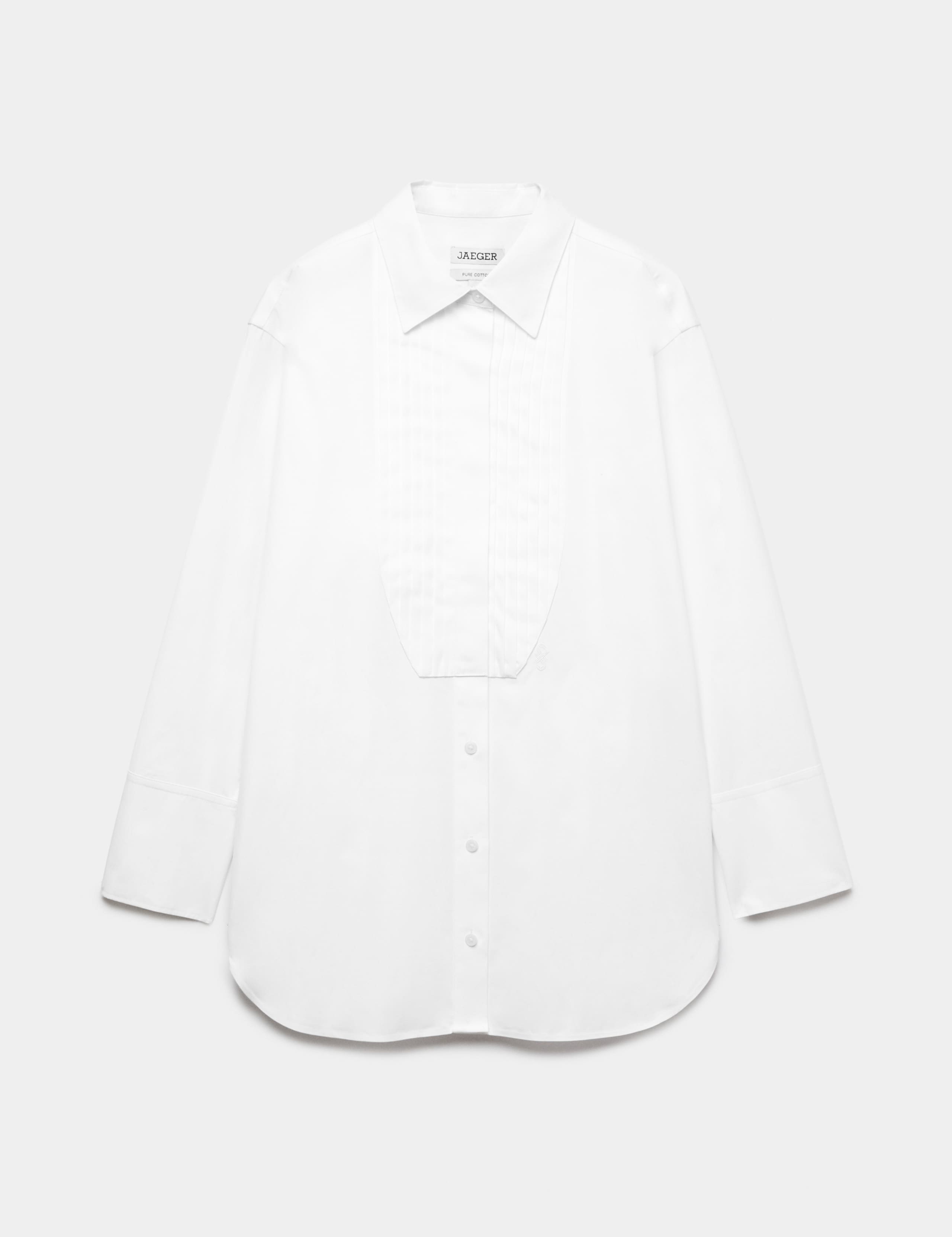 Pure Cotton Collared Bib Detail Shirt