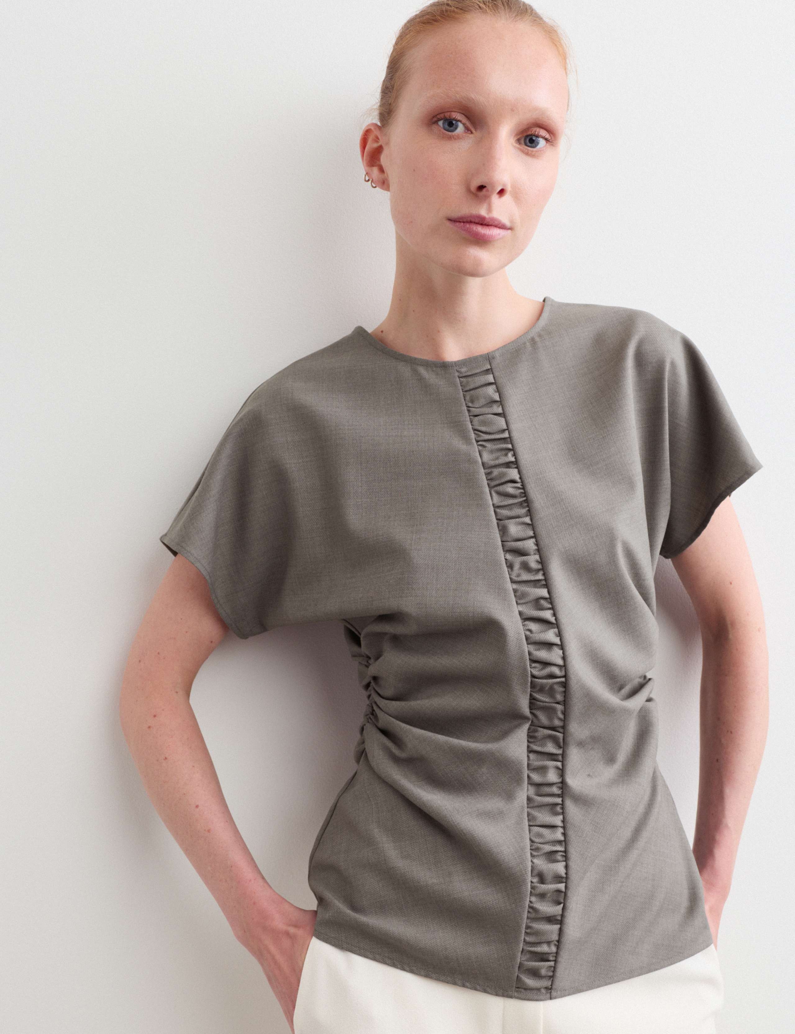 Wool Rich Ruched Top