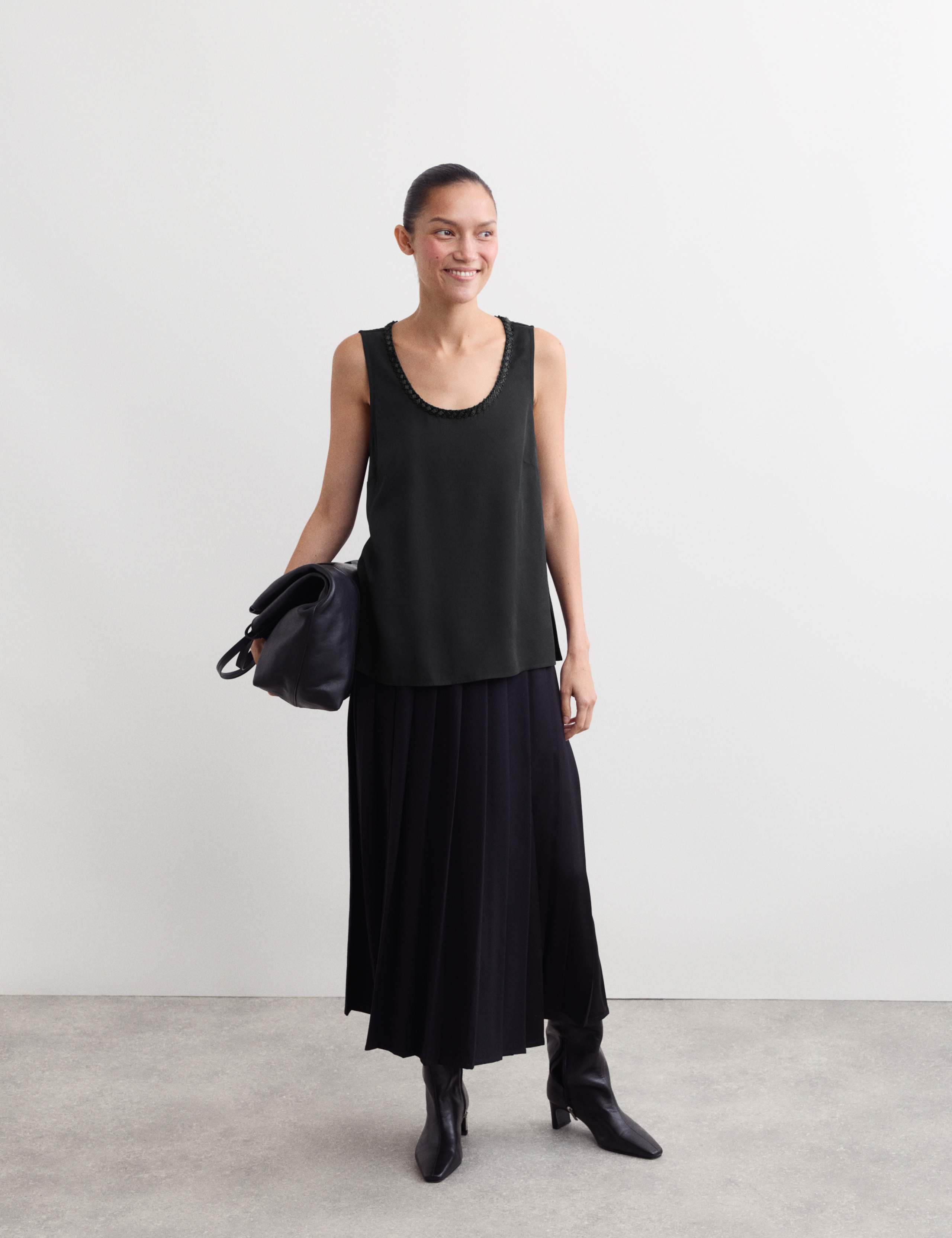 Embellished Scoop Neck Top