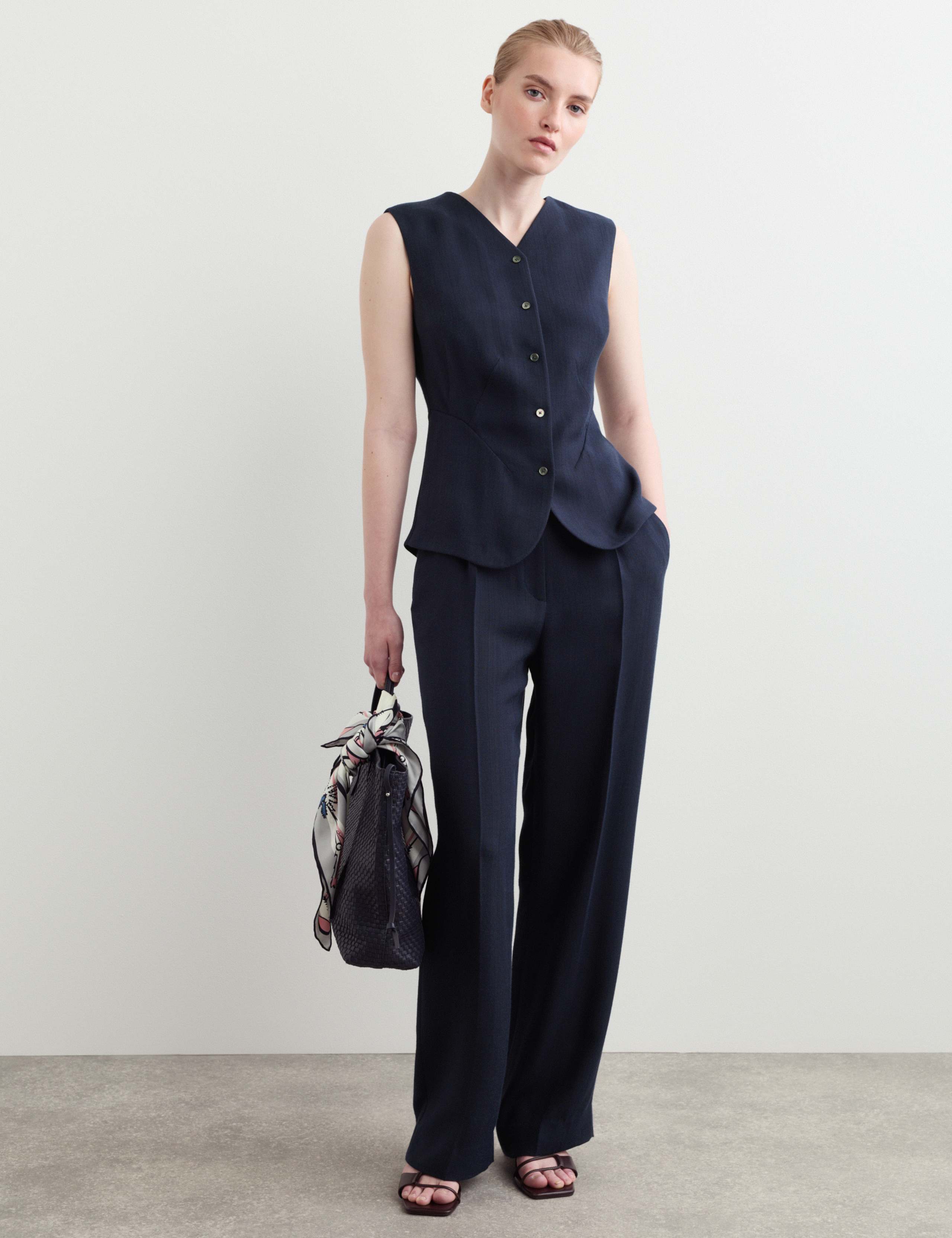 Textured Single Breasted Waistcoat