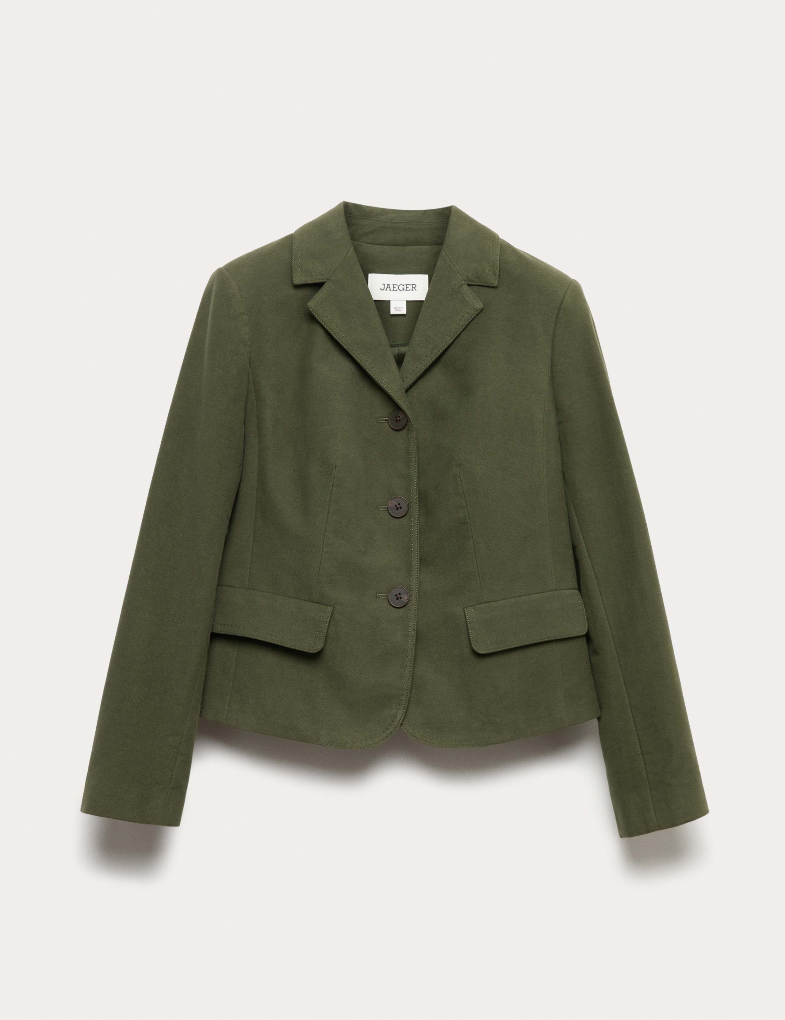 Cotton Rich Italian Moleskin Cropped Jacket