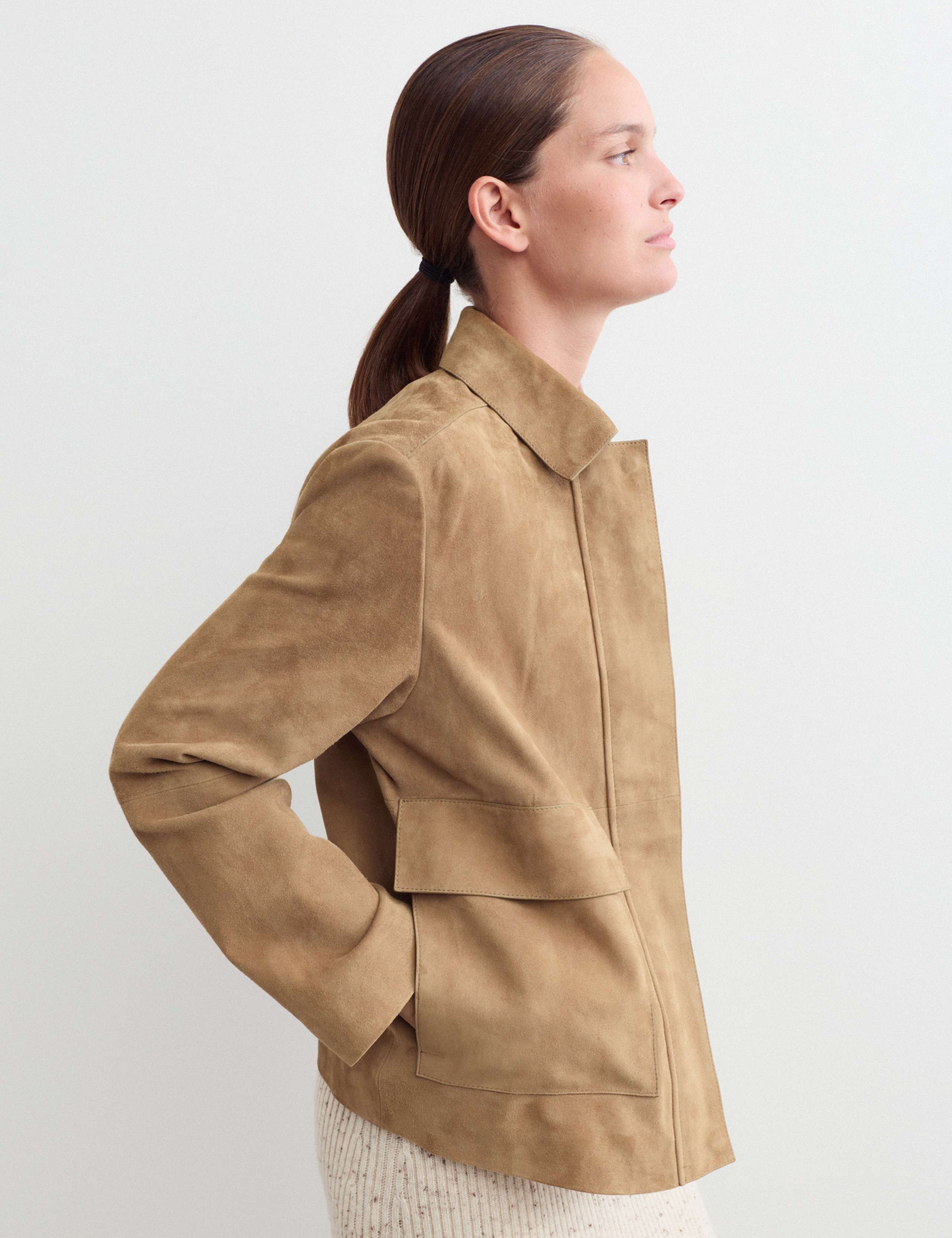 Suede Trucker Short Jacket