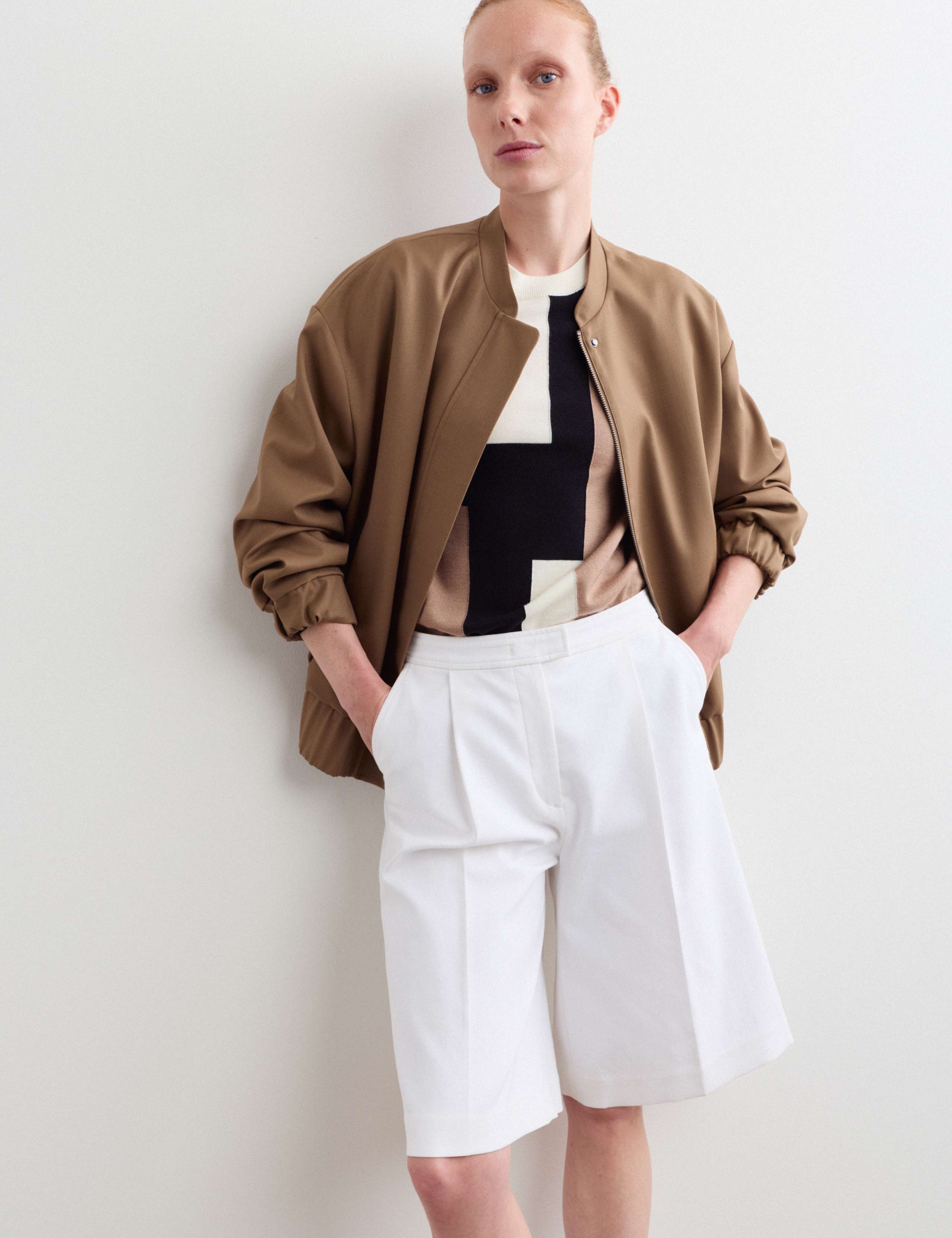 Wool Rich Relaxed Bomber Jacket