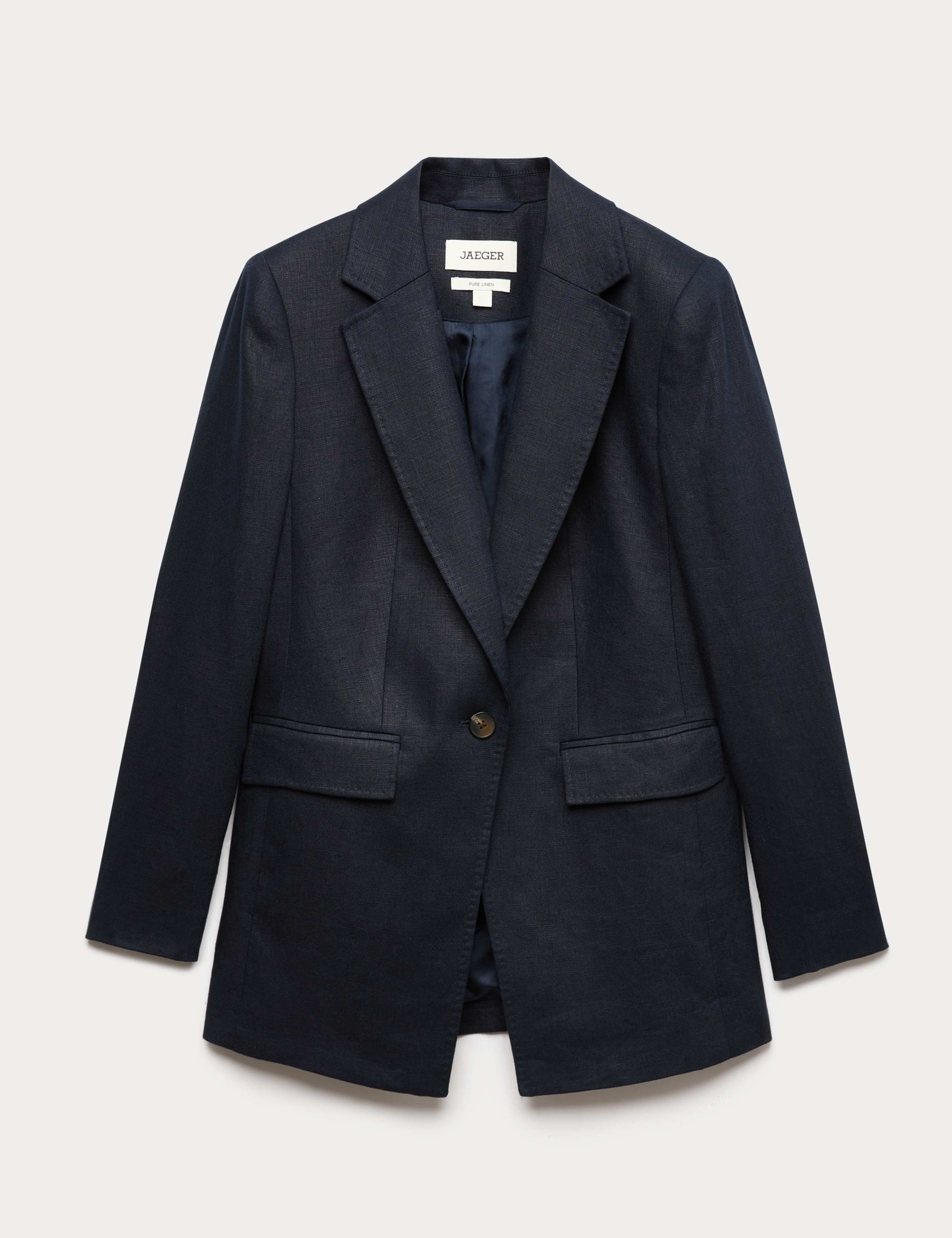 Pure Linen Longline Single Breasted Blazer