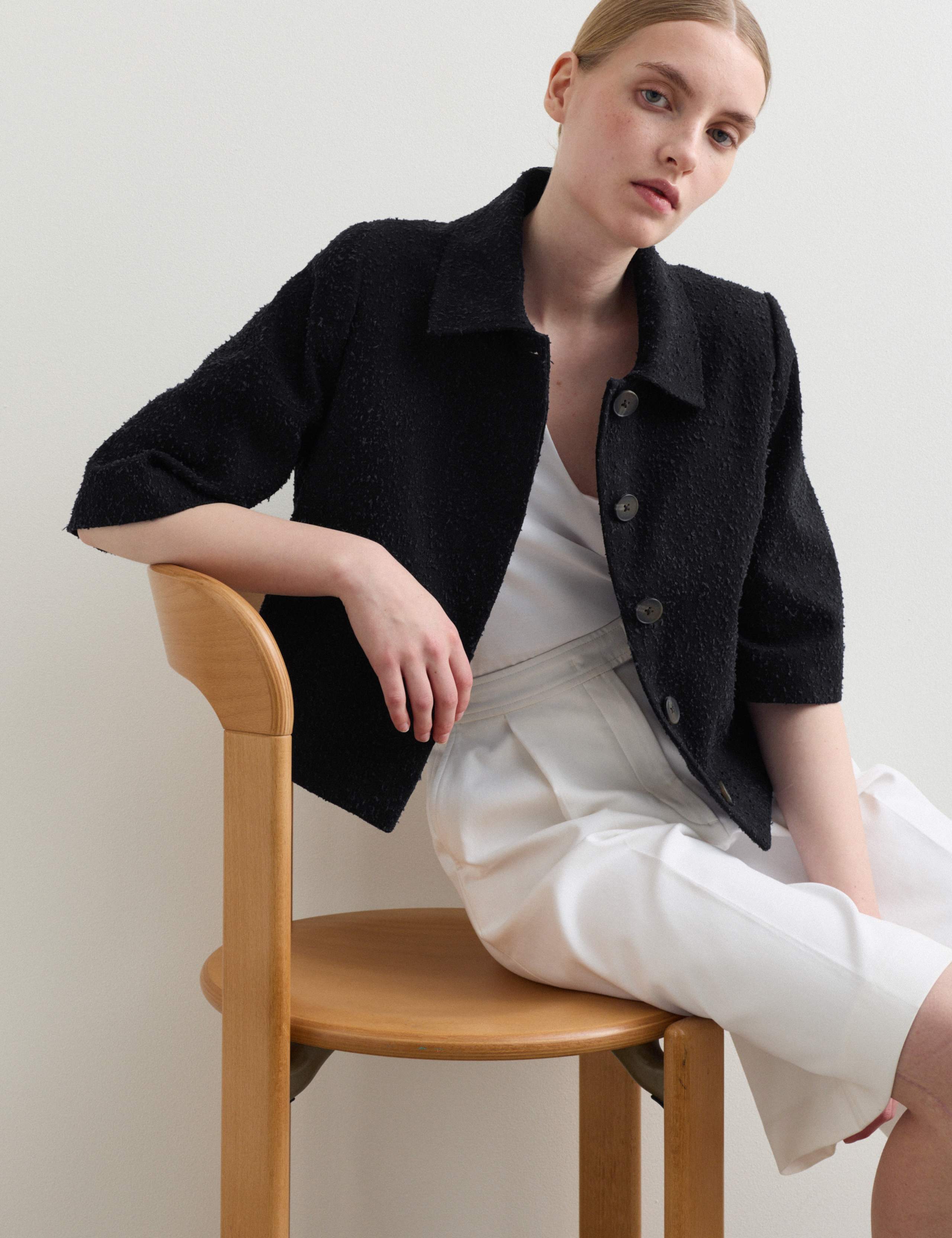 Pure Cotton Textured Trucker Jacket