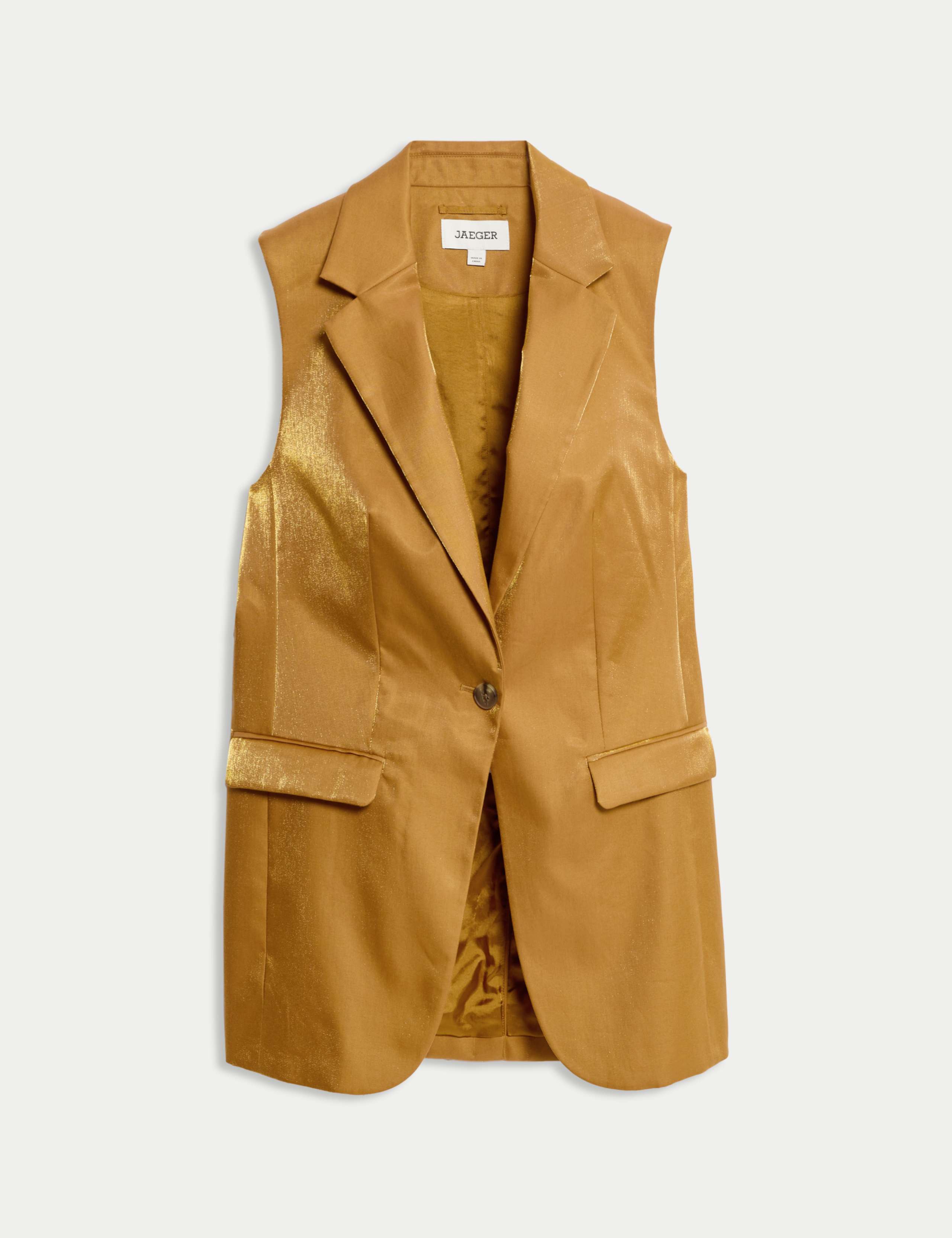 Cotton Rich Shimmer Longline Waistcoat