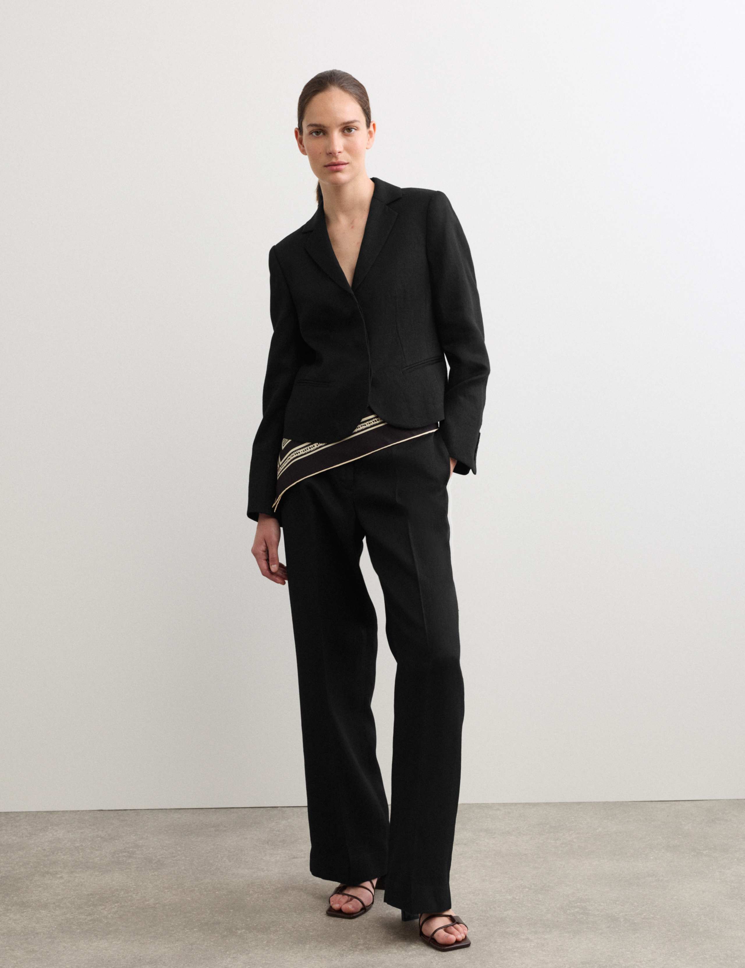 Pure Linen Short Tailored Jacket