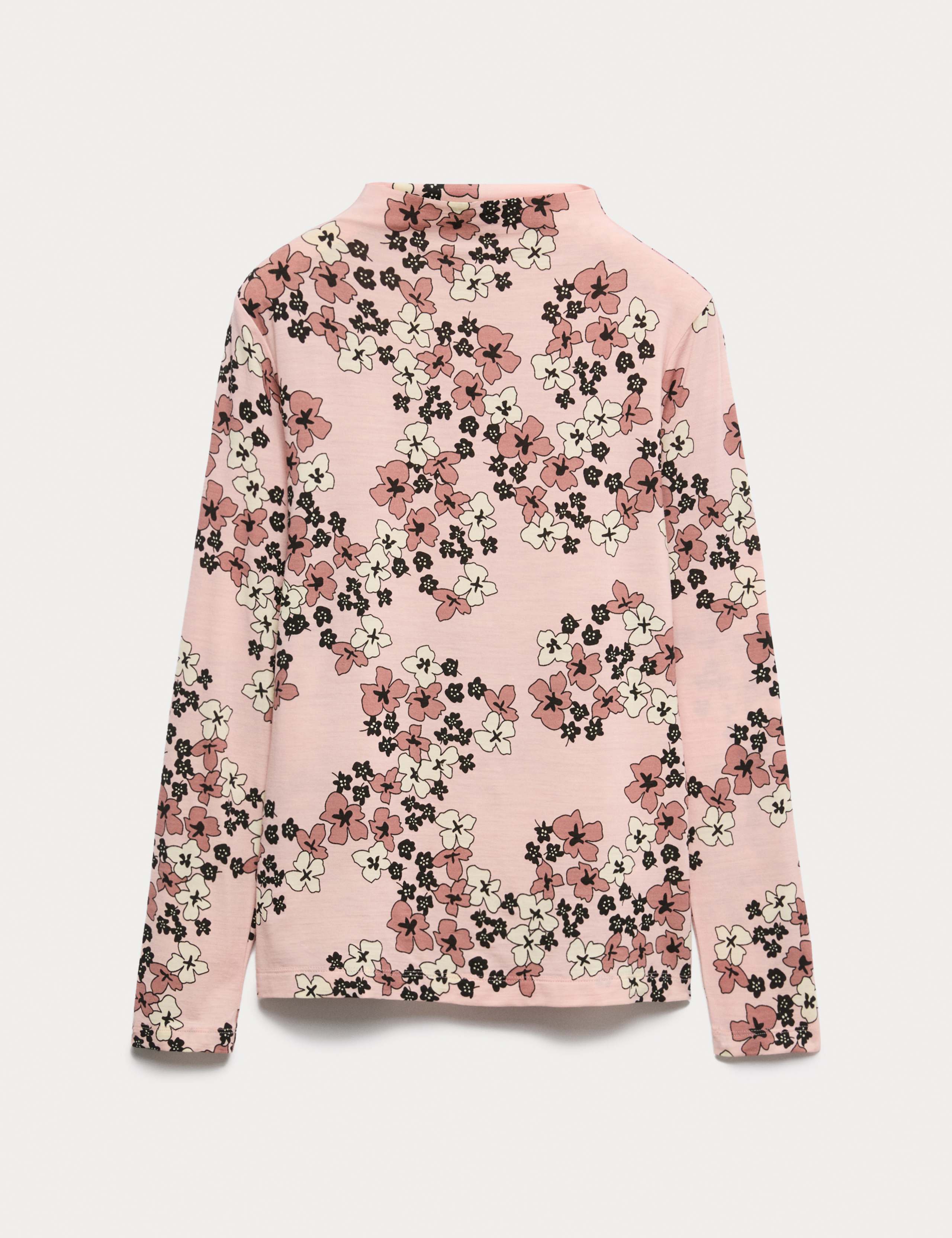 Jersey Wool Elastane Printed Roll Neck