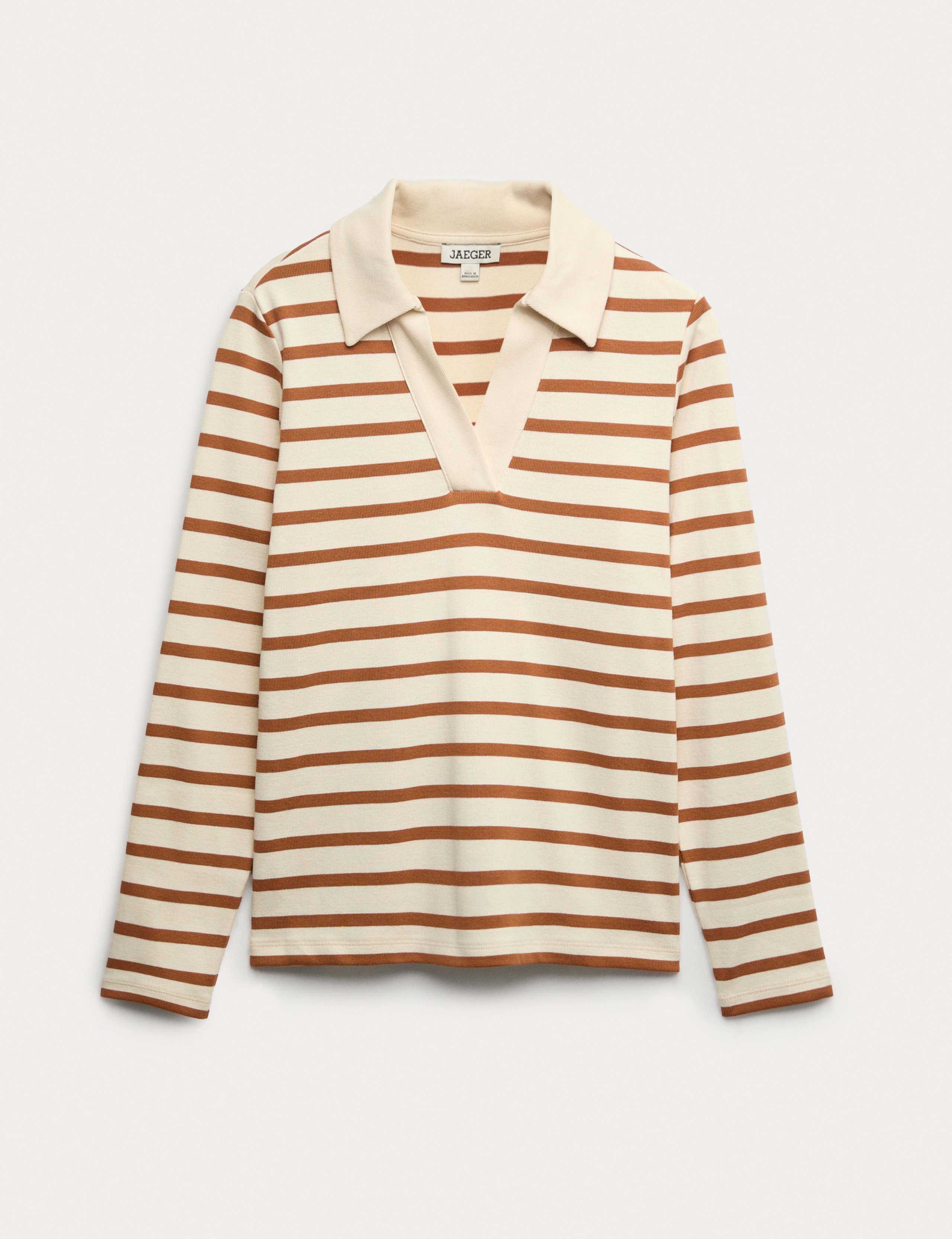 Pure Cotton V-Neck Striped Top