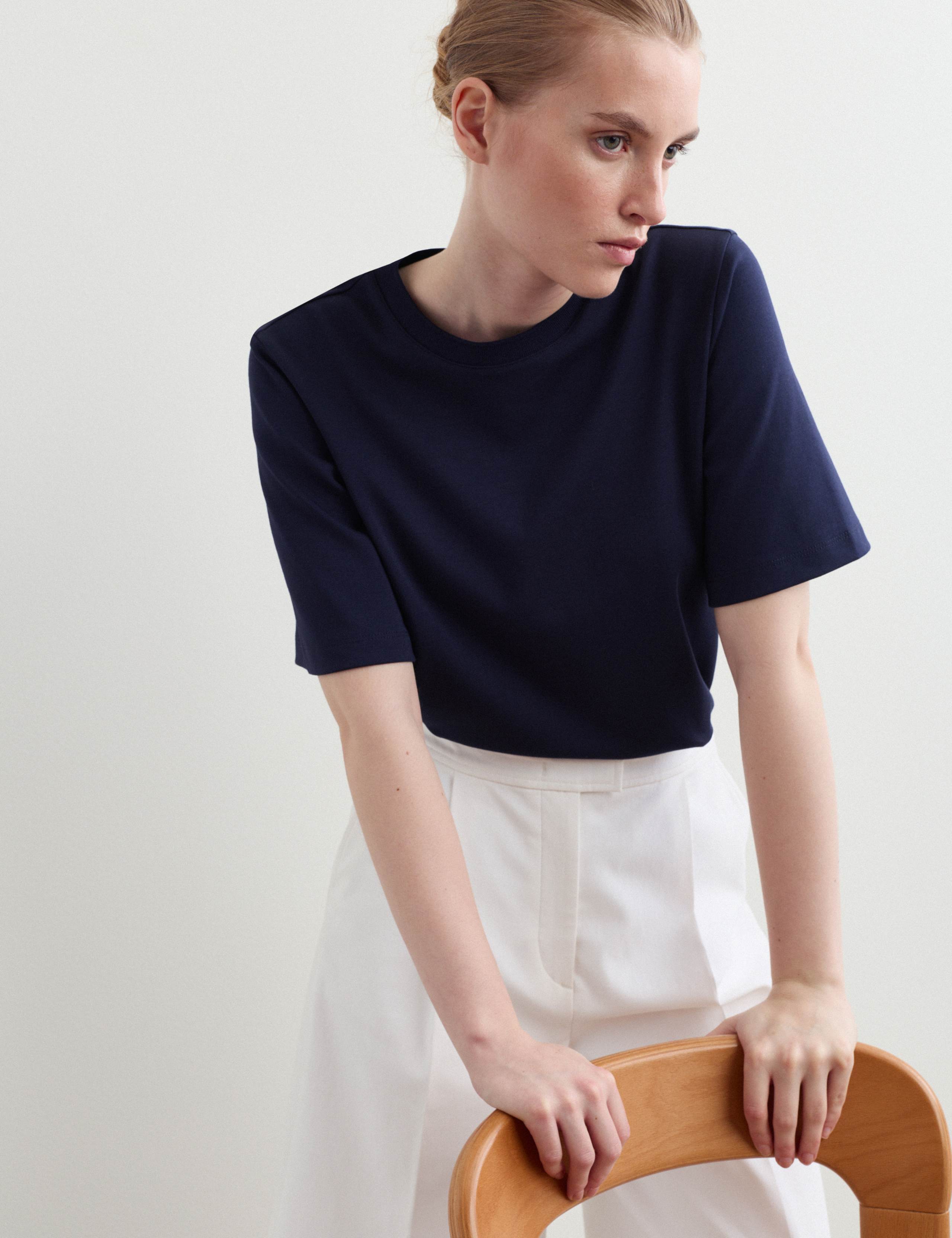 Cotton Modal Blend Crew Neck T-Shirt