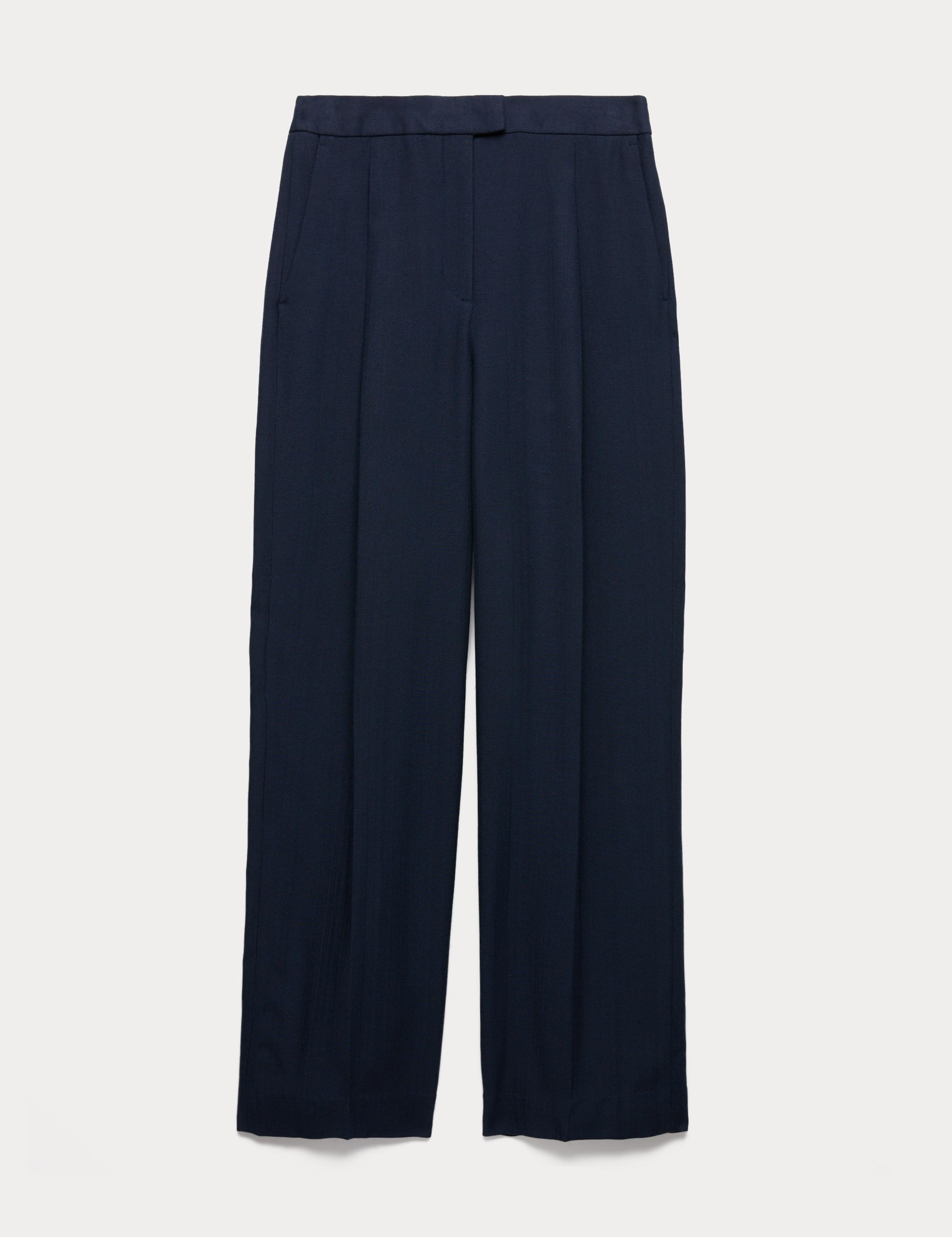 Textured Straight Leg Trousers
