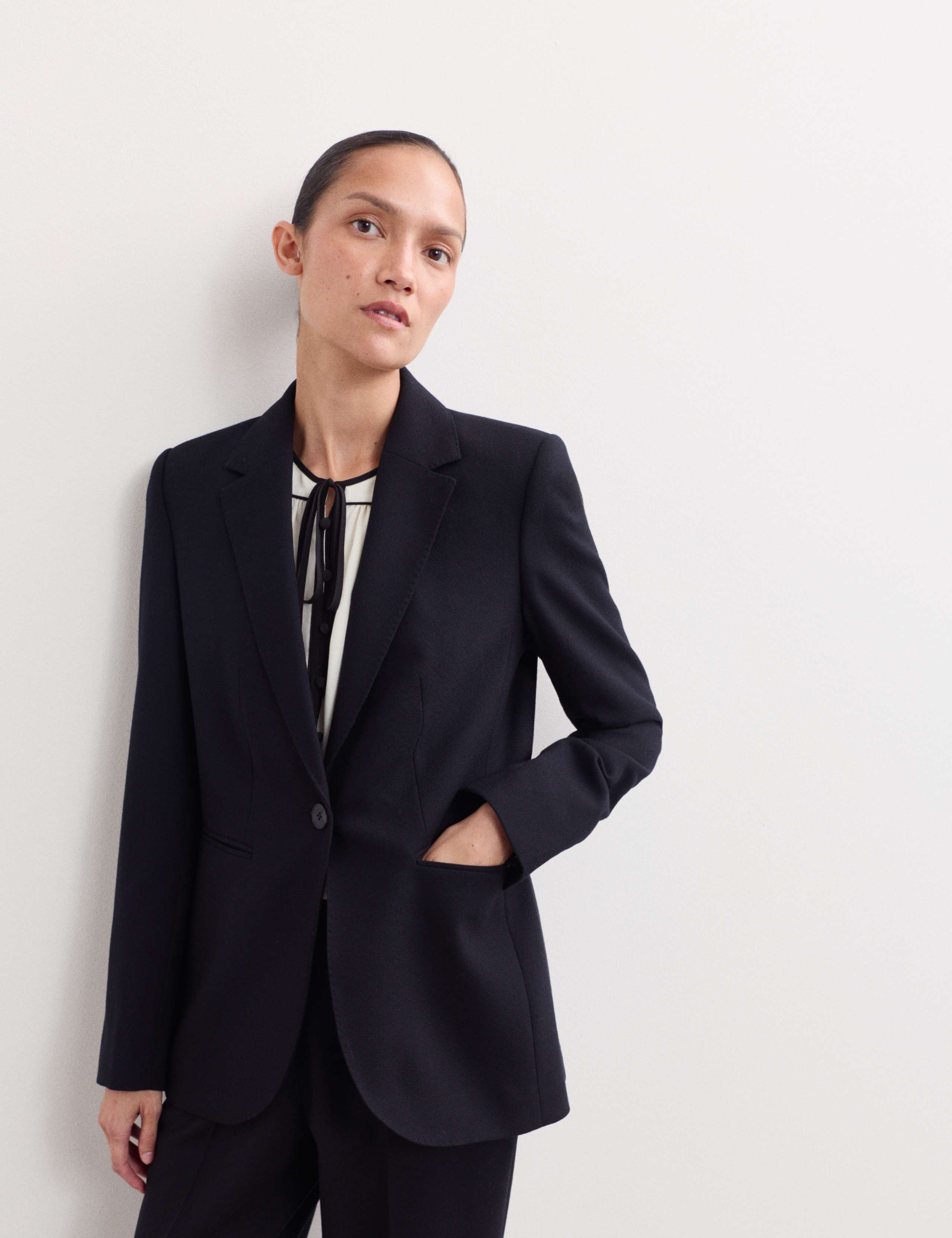 Pure Wool Crepe Cigarette Trousers
