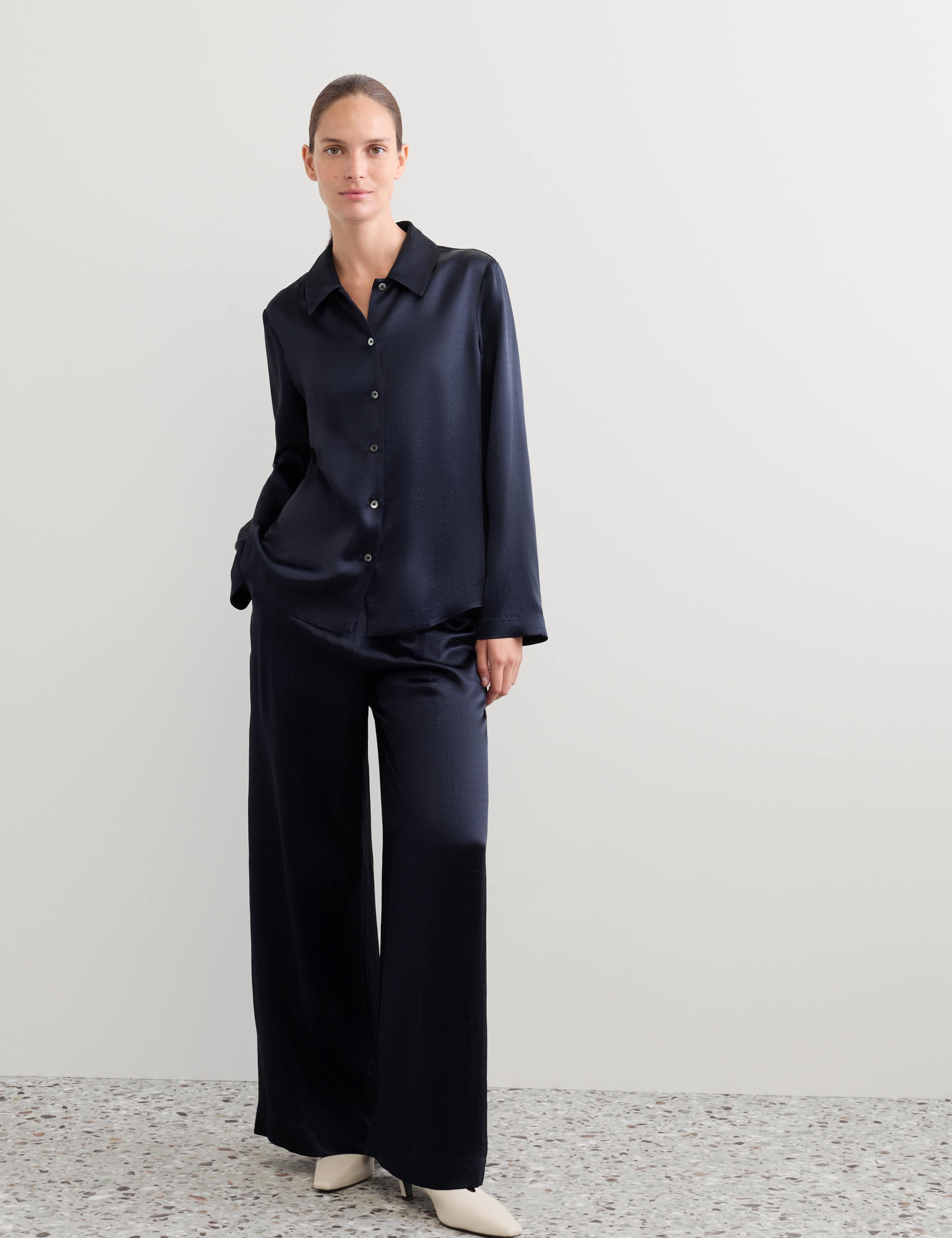 Jacquard Wide Leg Trousers