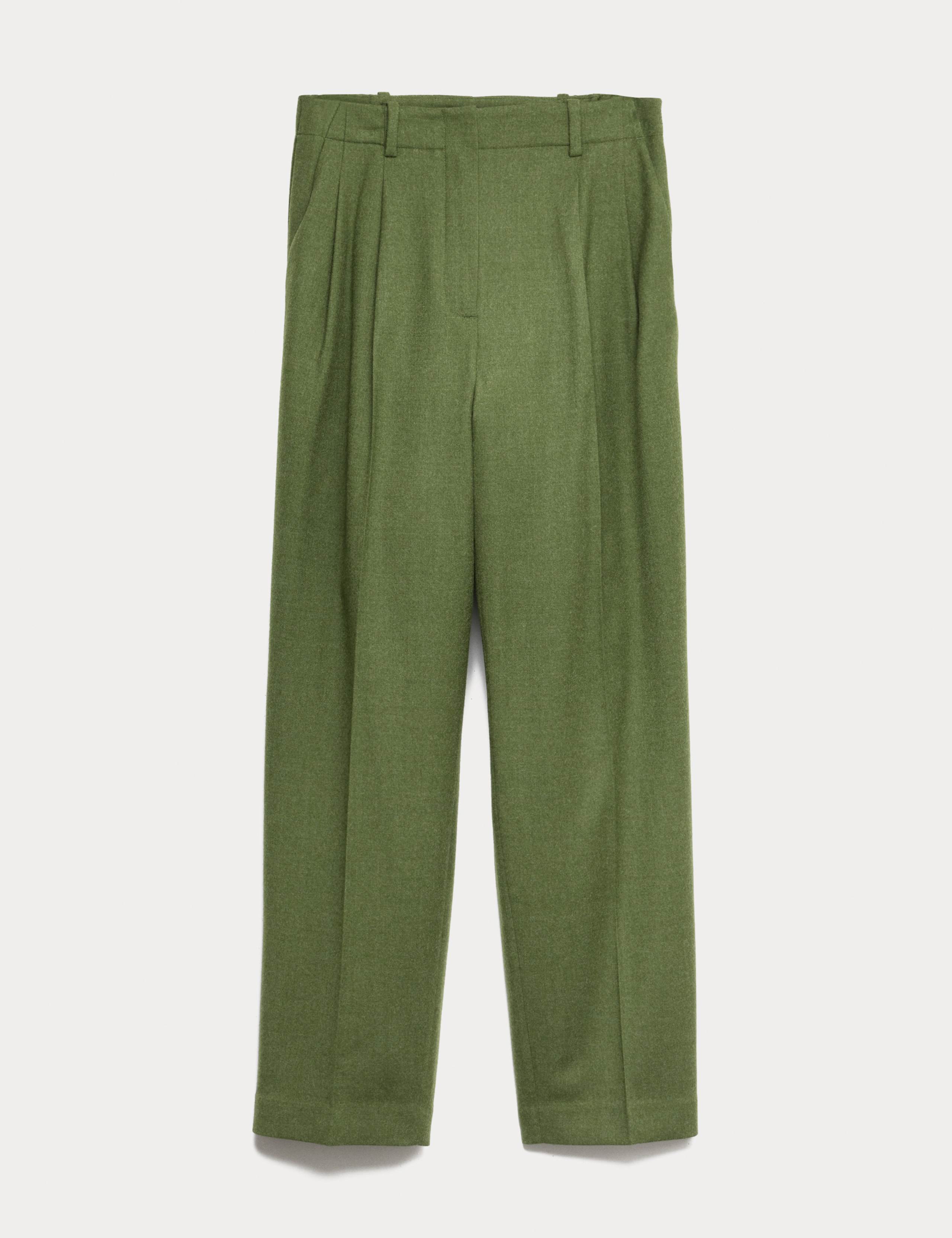 Flannel Wool Stretch Tapered Trouser