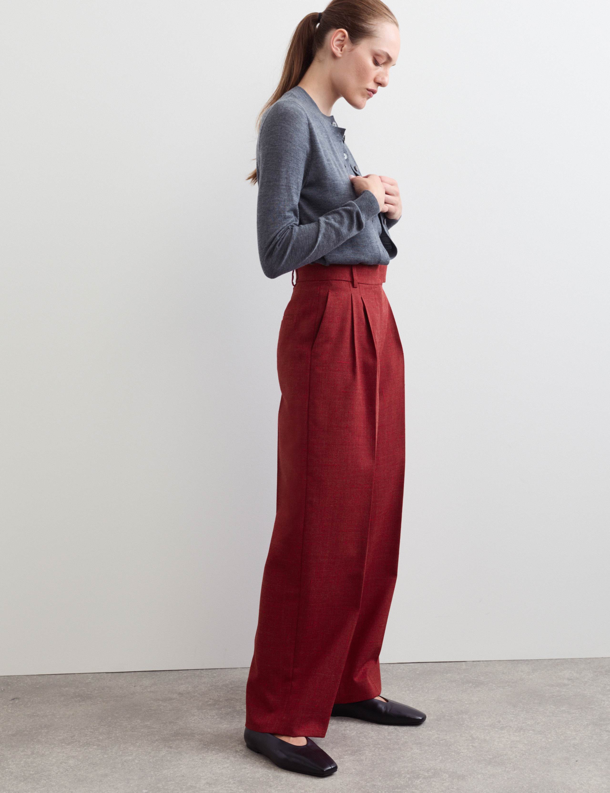 Italian Wool Rich Wide Leg Trousers