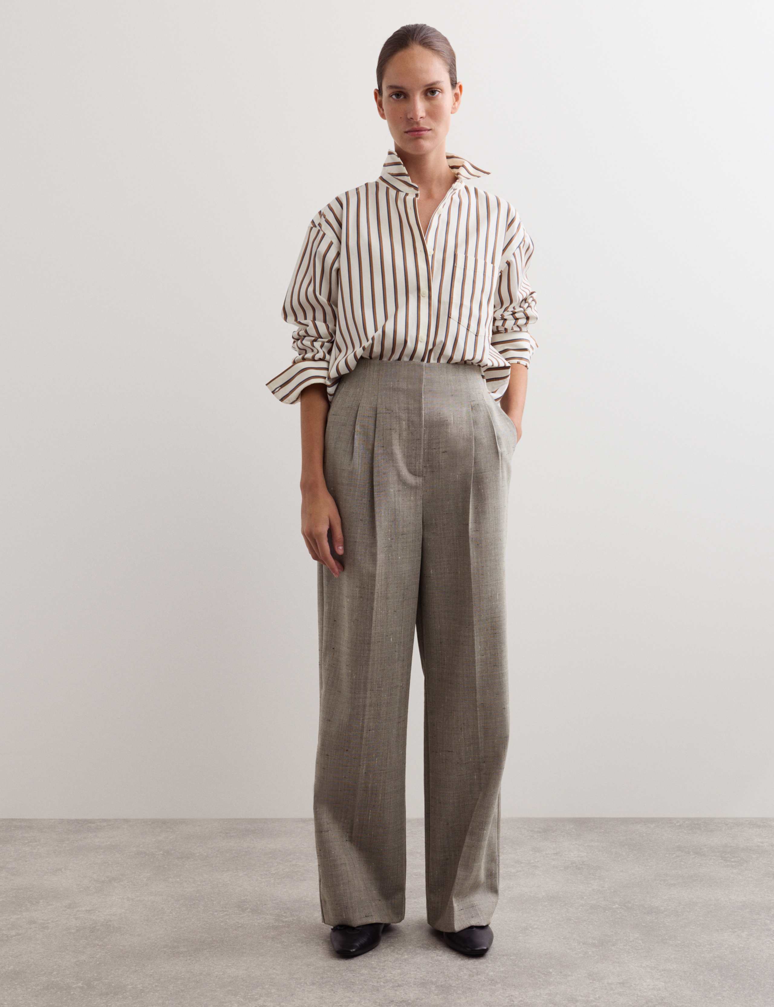Wool Rich Wide Leg Trouser