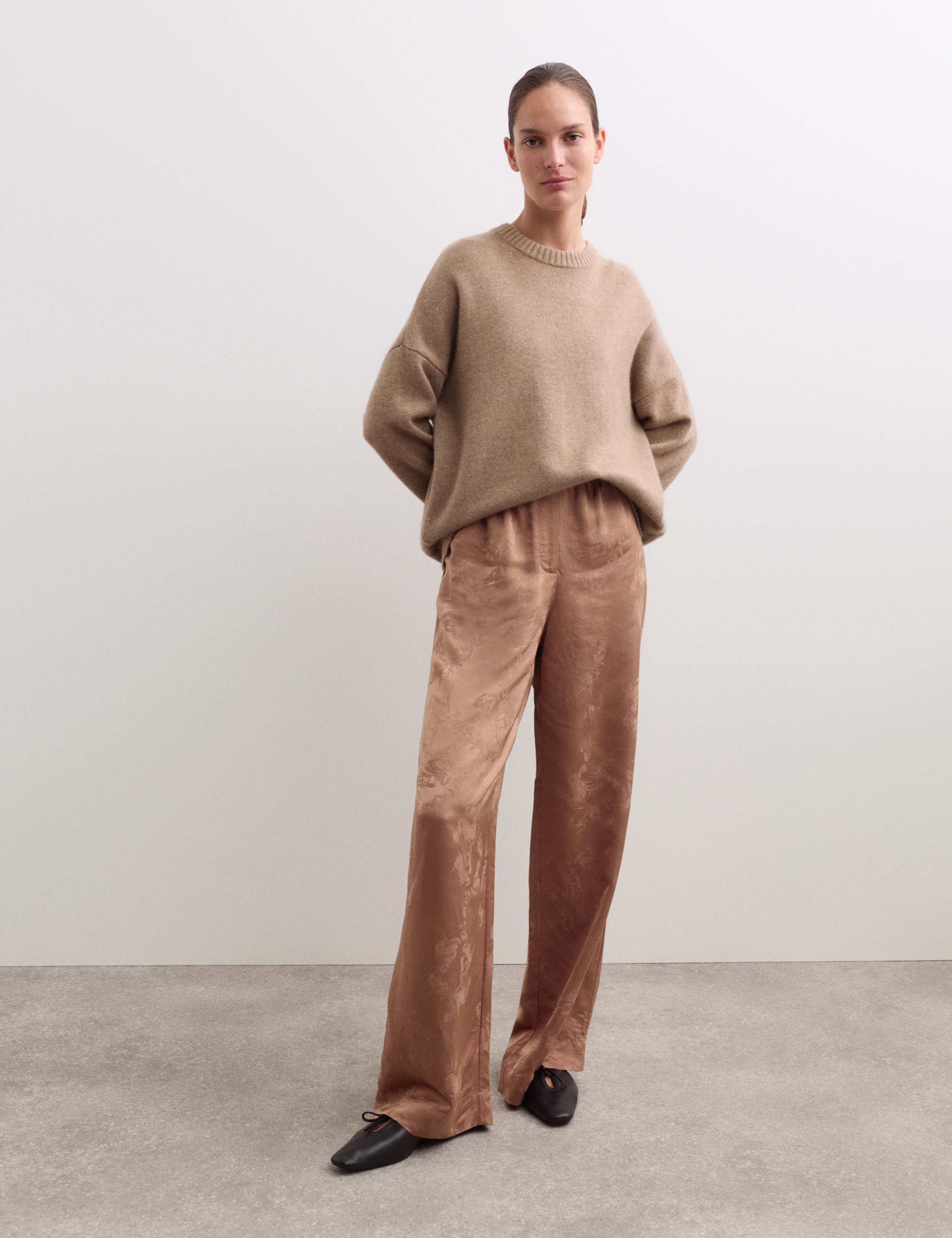 Jacquard Wide Leg Trousers