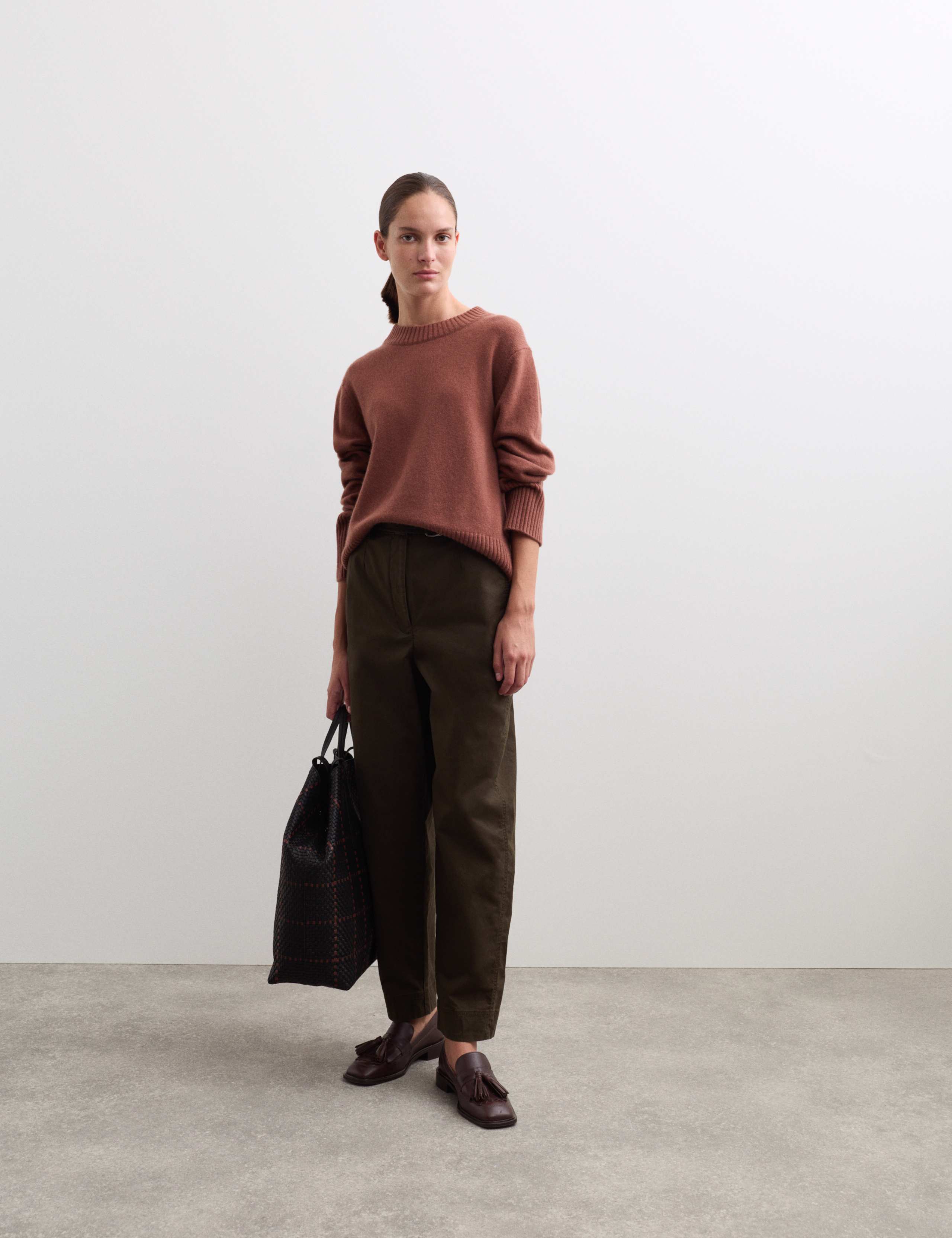 Cotton Rich Barrel Leg Trousers
