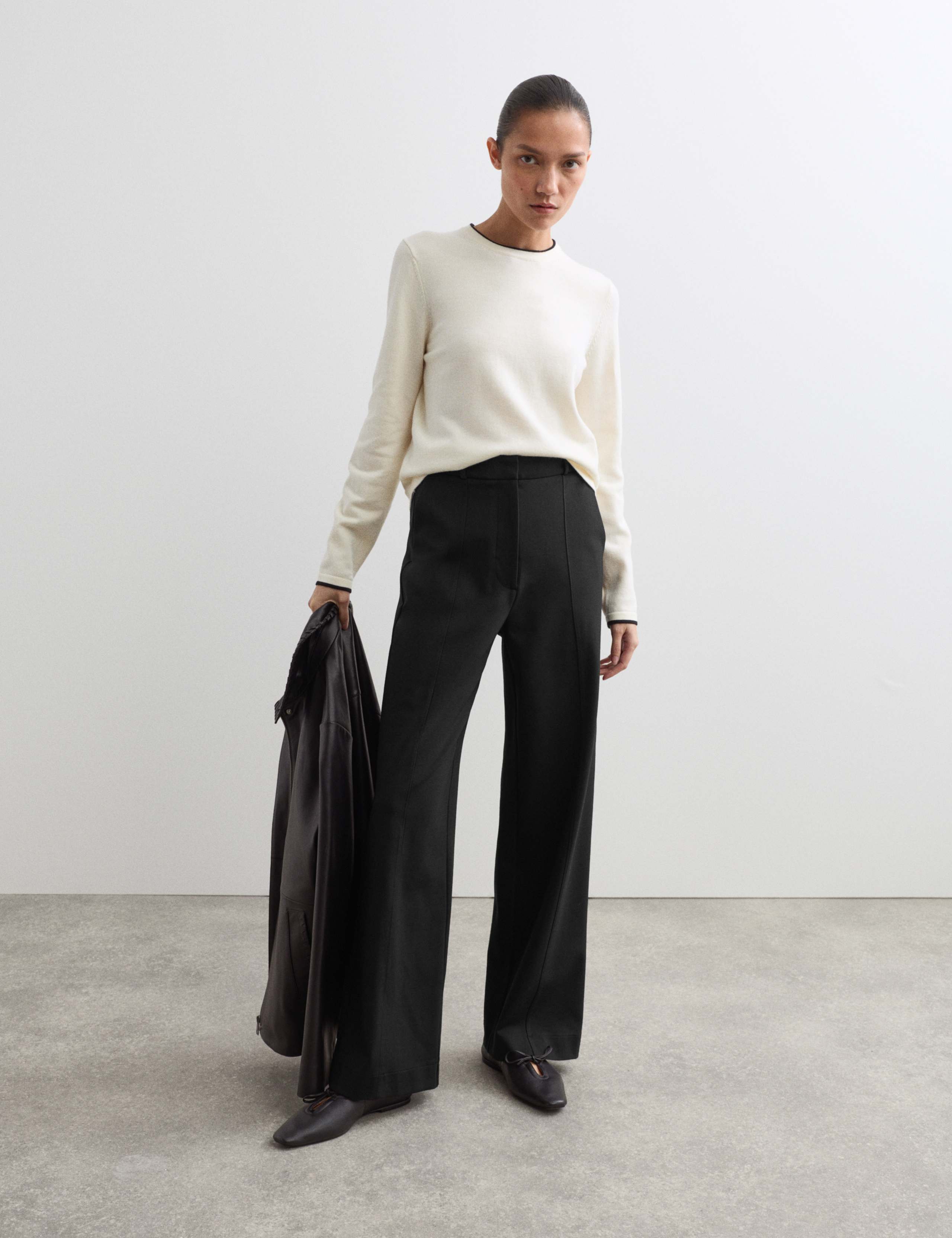 Jersey Wide Leg Trousers