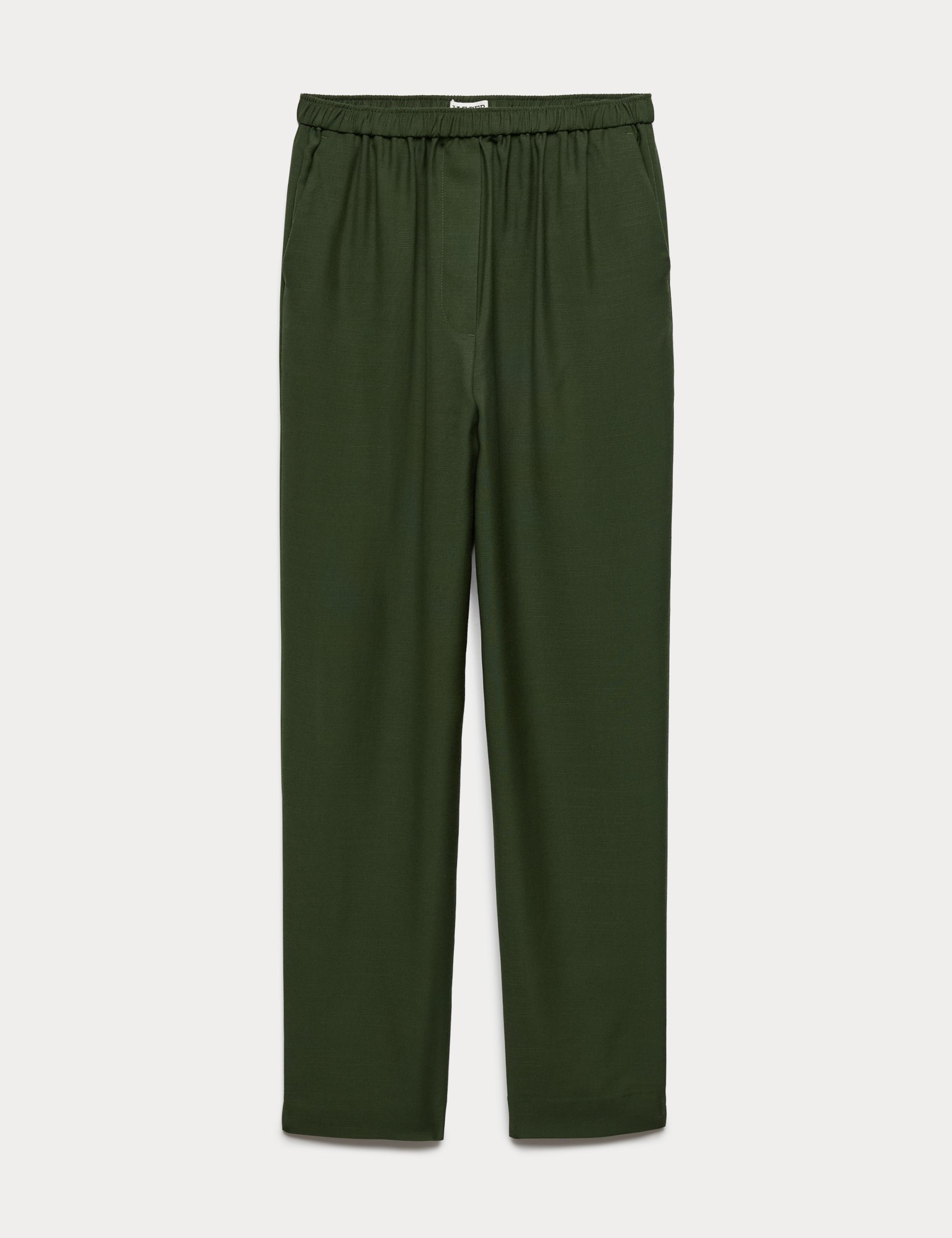 Lyocell Rich Elasticated Waist Tapered Trousers