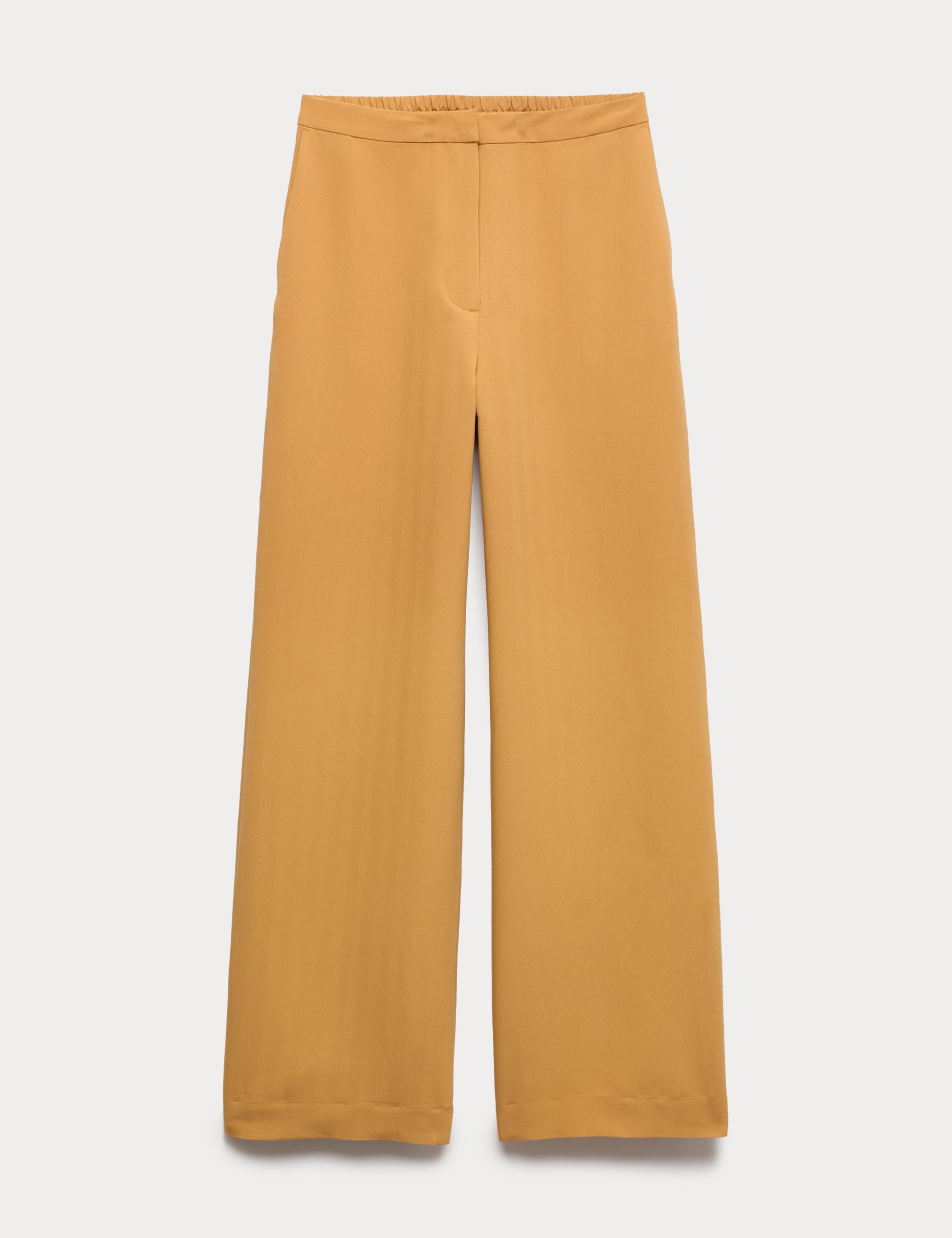 Herringbone Wide Leg Trousers