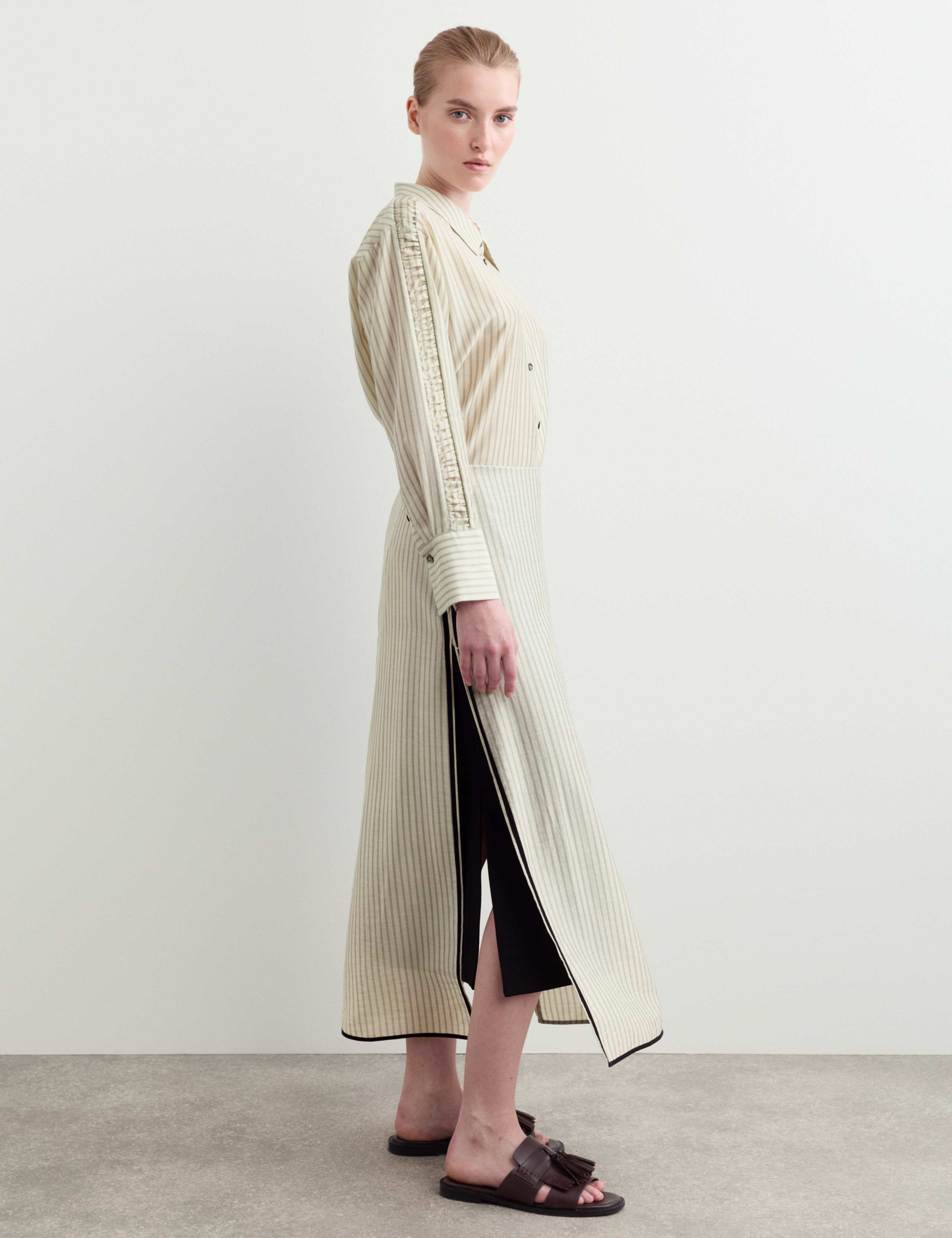 Tencel™ Rich Striped Midaxi Wrap Skirt