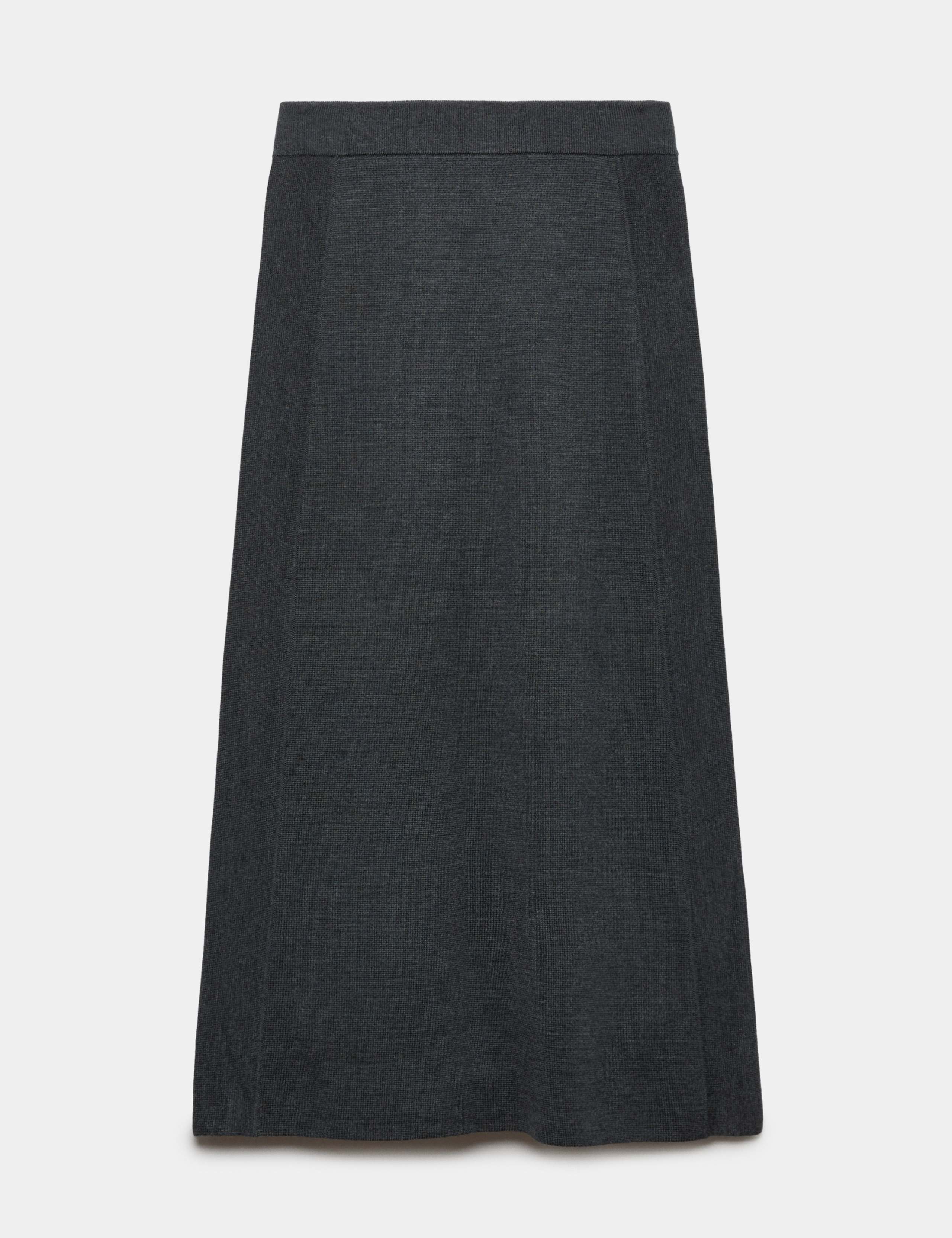 Pure Merino Wool Knitted Column Skirt