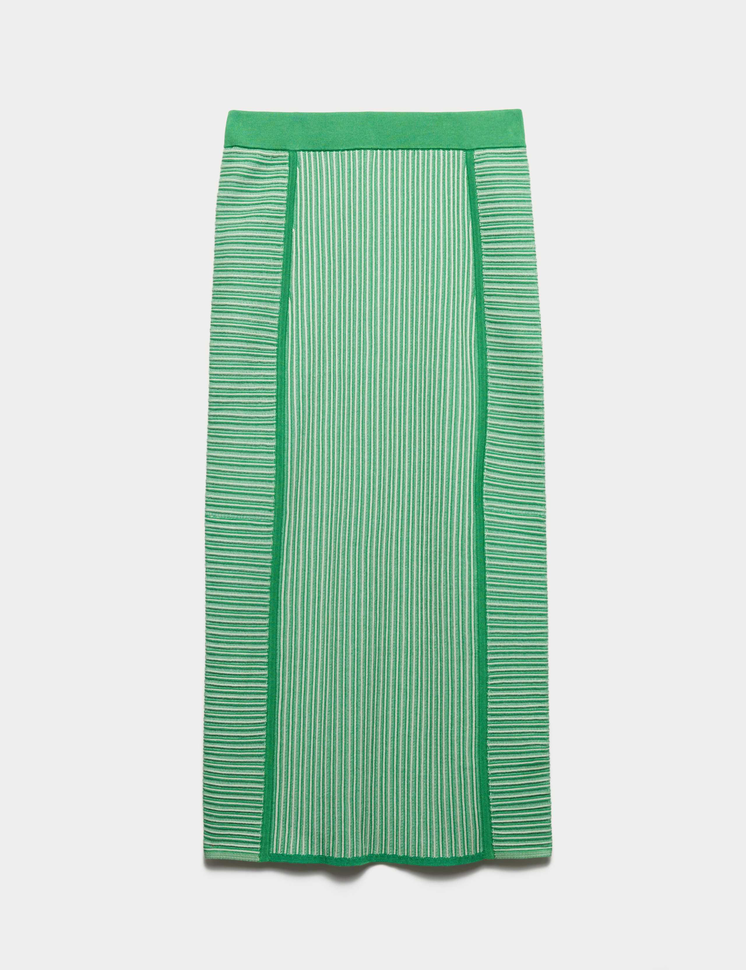 Lyocell Rich Striped Midi Column Skirt
