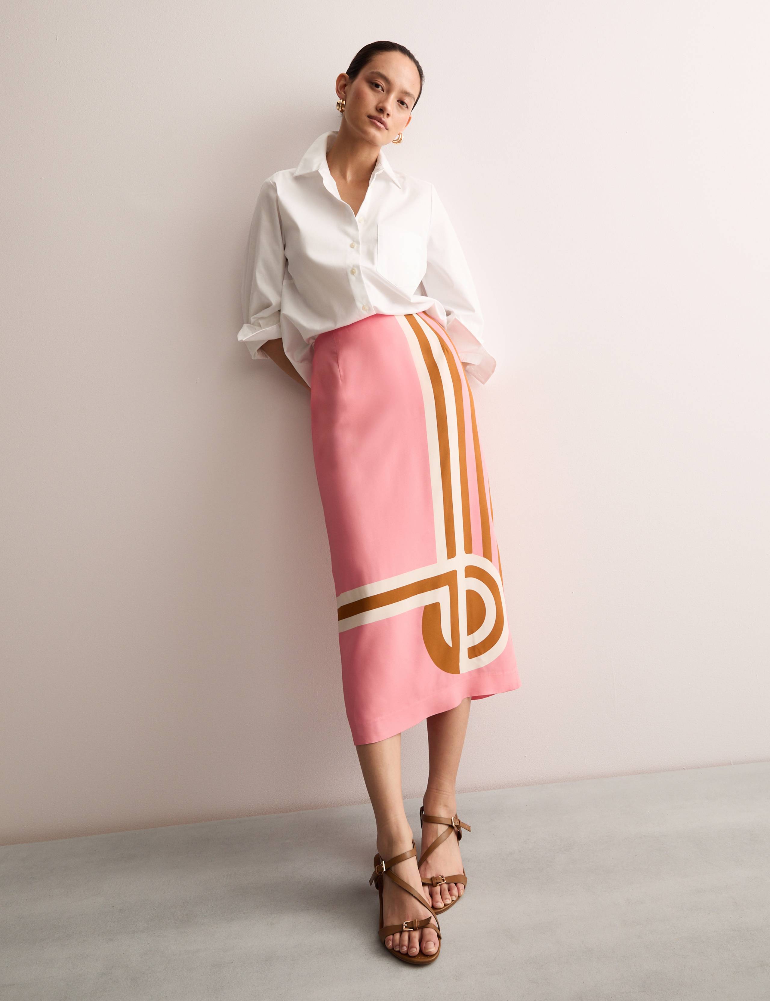 Scarf Print Viscose Skirt