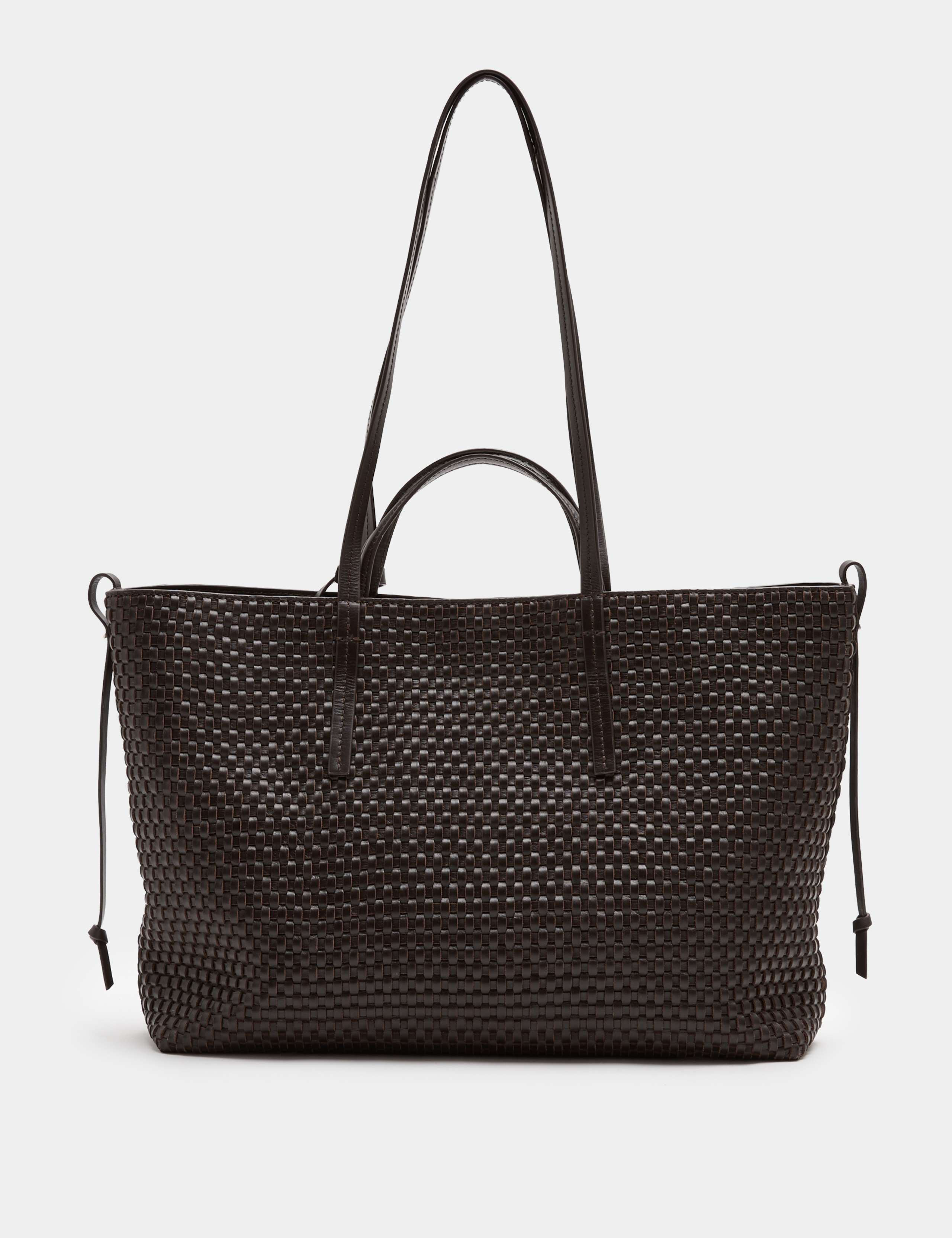 Leather Lattice Tote Bag