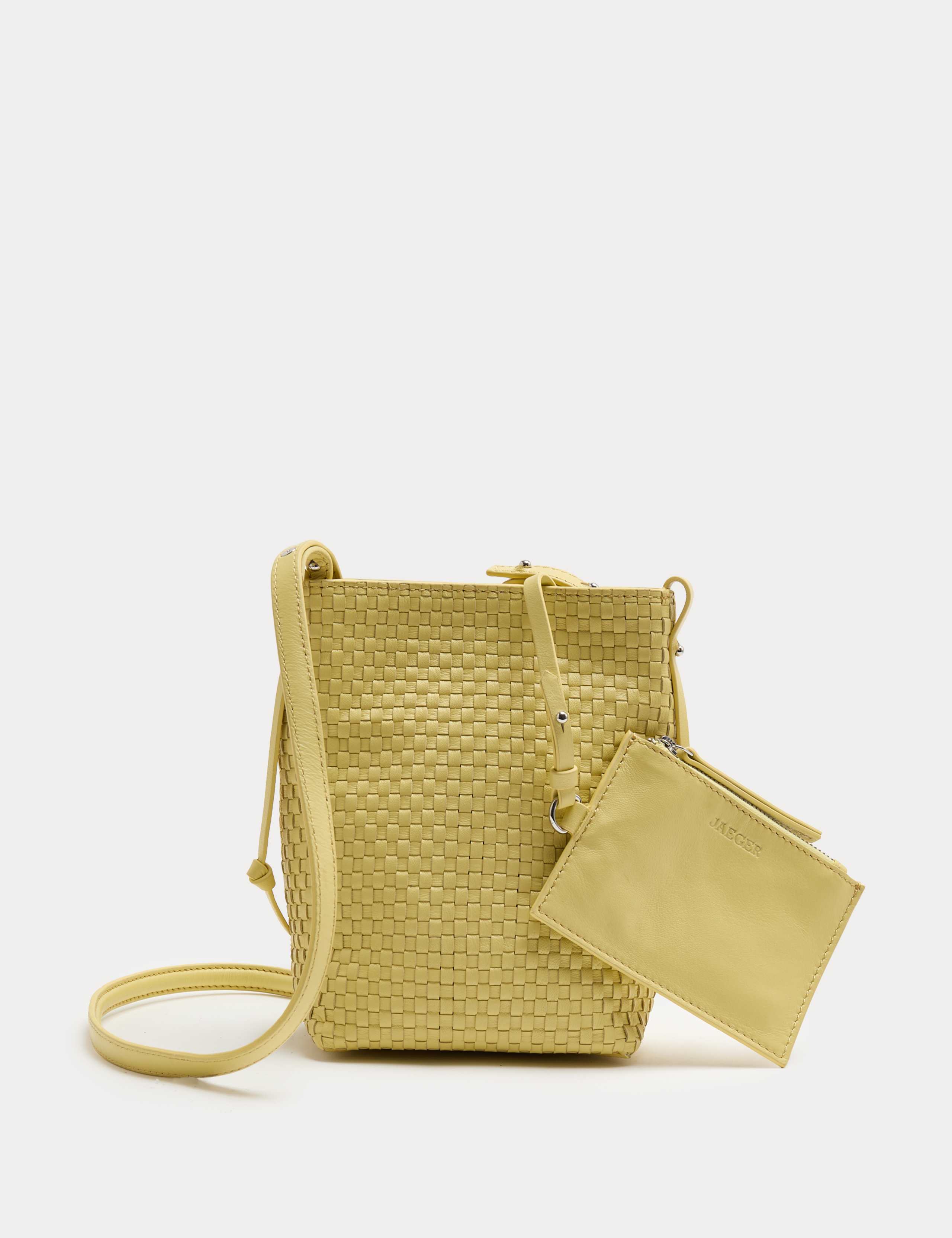 Leather Lattice Cross Body Bag